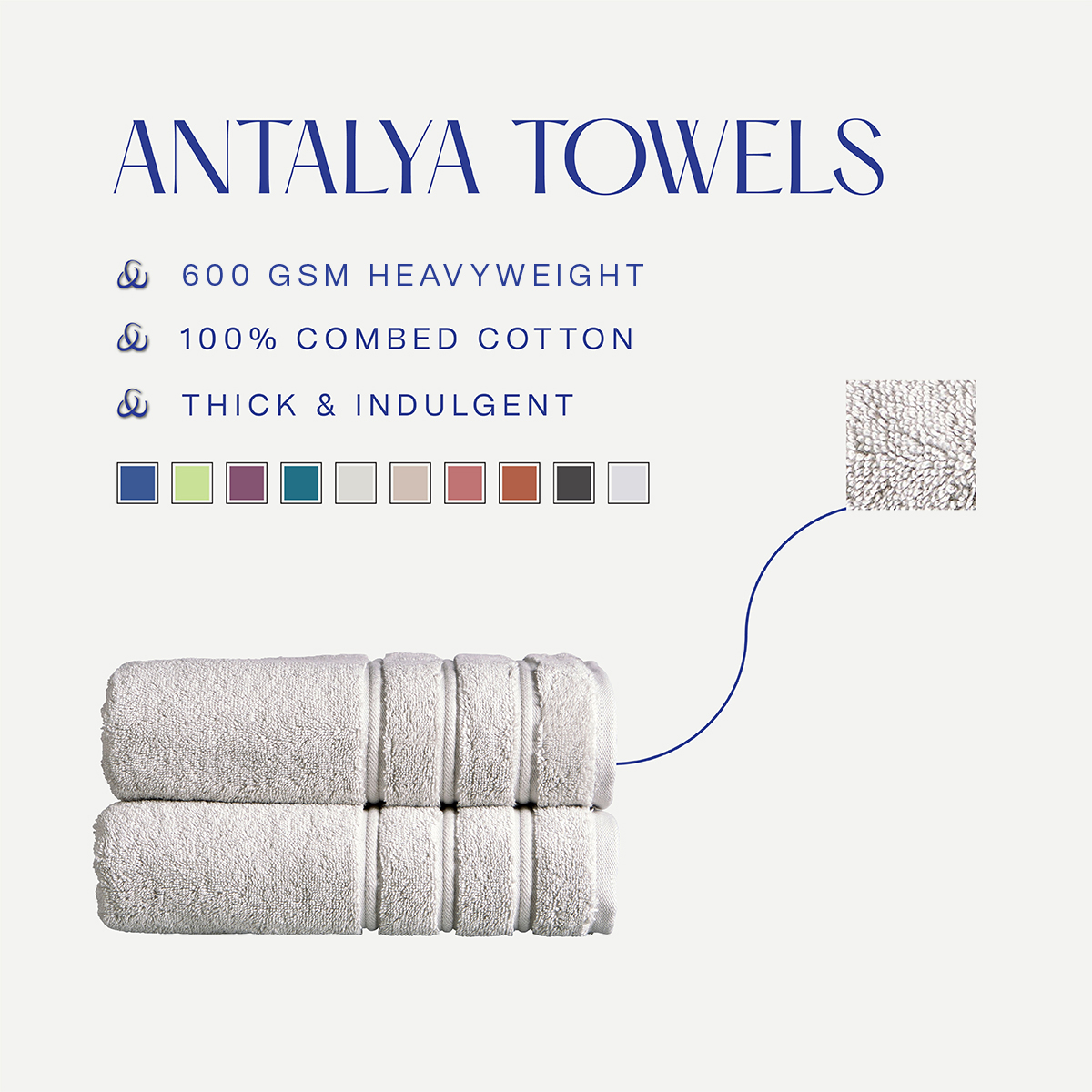 Christy Bathroom Towel Sets - Antalya Luxury 100% Turkish Cotton Bath Sheets - Picture 33 of 57