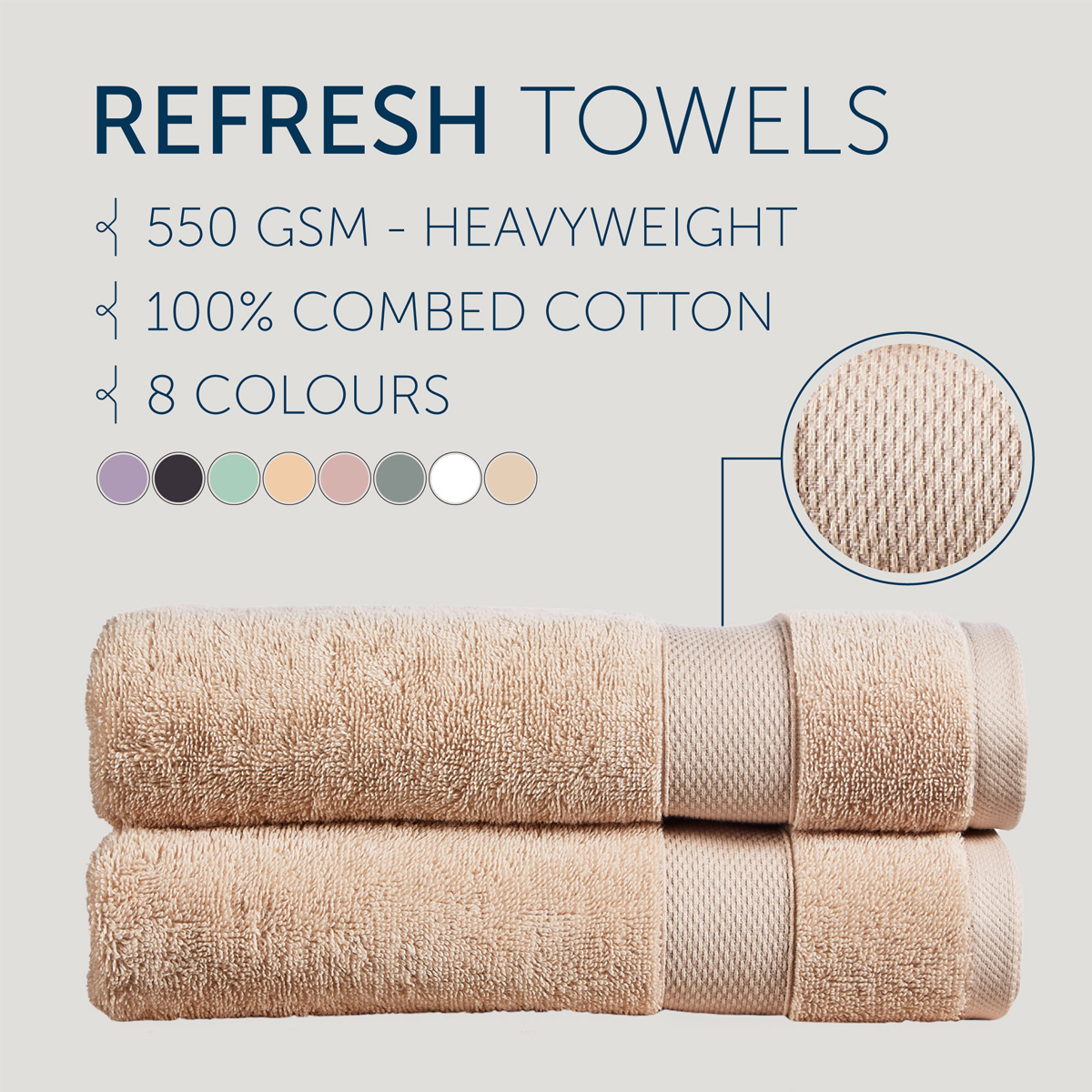 Christy Bath Towel Sets Refresh 100 Combed Cotton 550 GSM