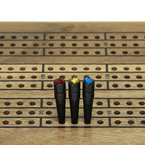 WE Games schwarze Metall Cribbage Heringe mit Swarovski Kristall, 3er Set - Bild 9 von 15