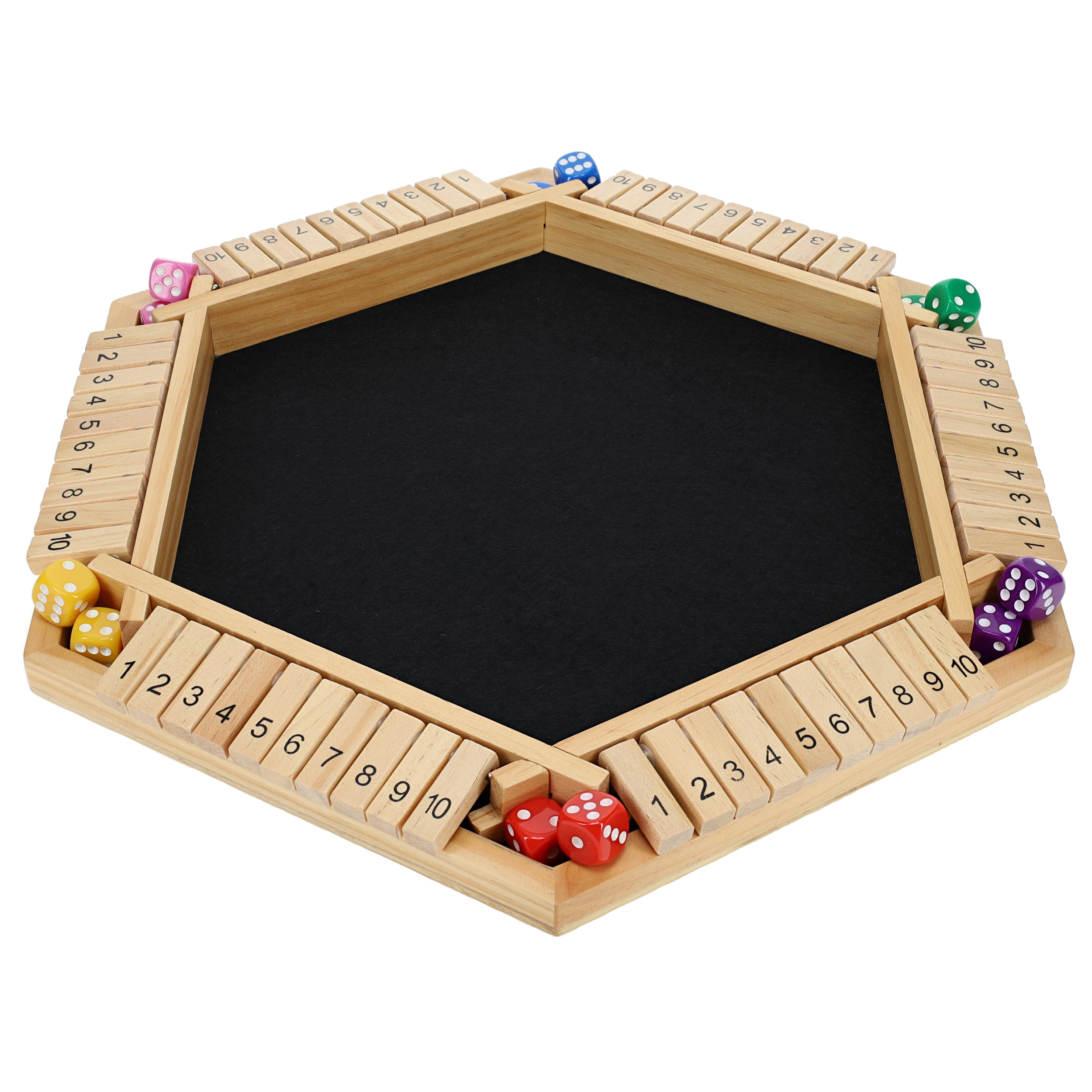 Gioco Logica Gioco Da Tavolo 'Chiudi La Scatola' In Legno Per Famiglie - Con Dadi E Flaps, Divertimento Per 4 Giocatori Gioco Chiudi La Scatola In Legno