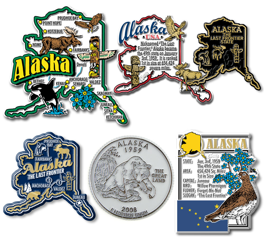 Alaska Souvenir Magnet - Small 2.2 X 2.2 Inch - Classic Vintage Collectible, Made In USA - View #7