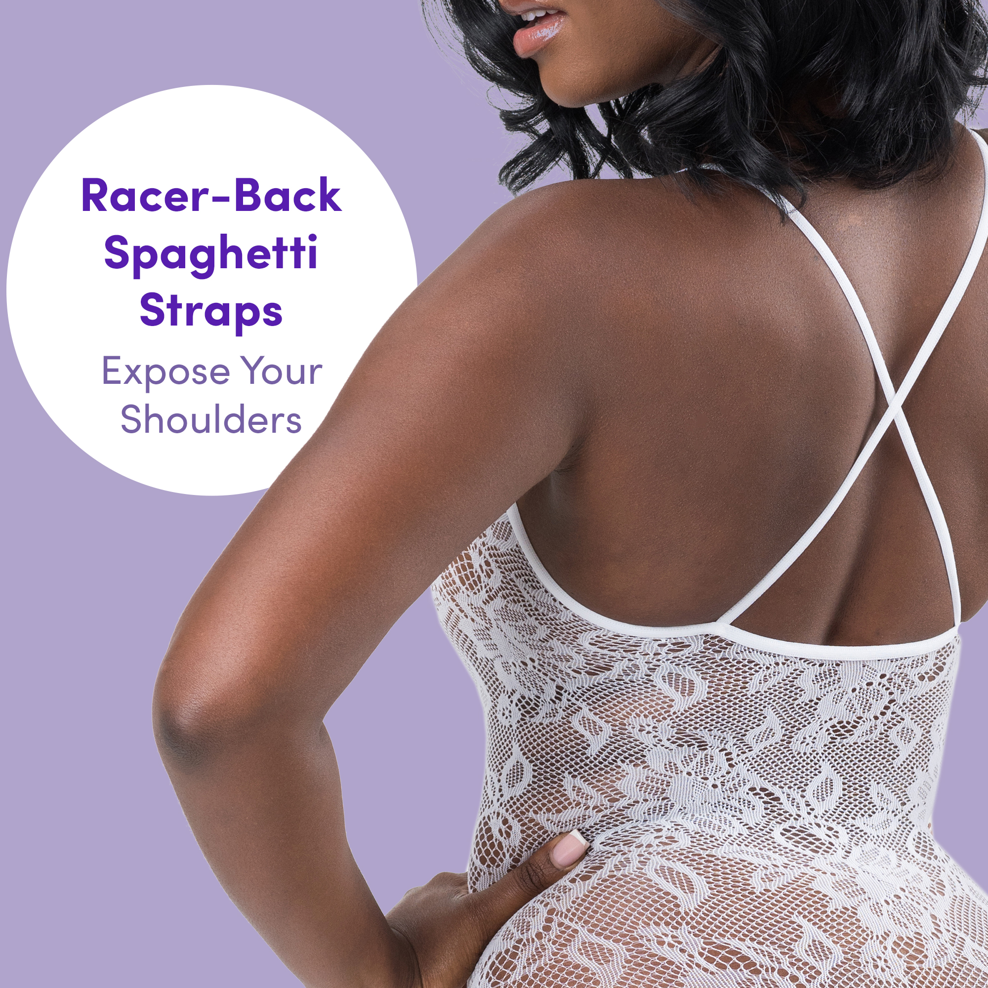 Lovehoney Floral Lace Crotchless Bodysuit with Spaghetti Straps - One Size - Picture 14 of 19