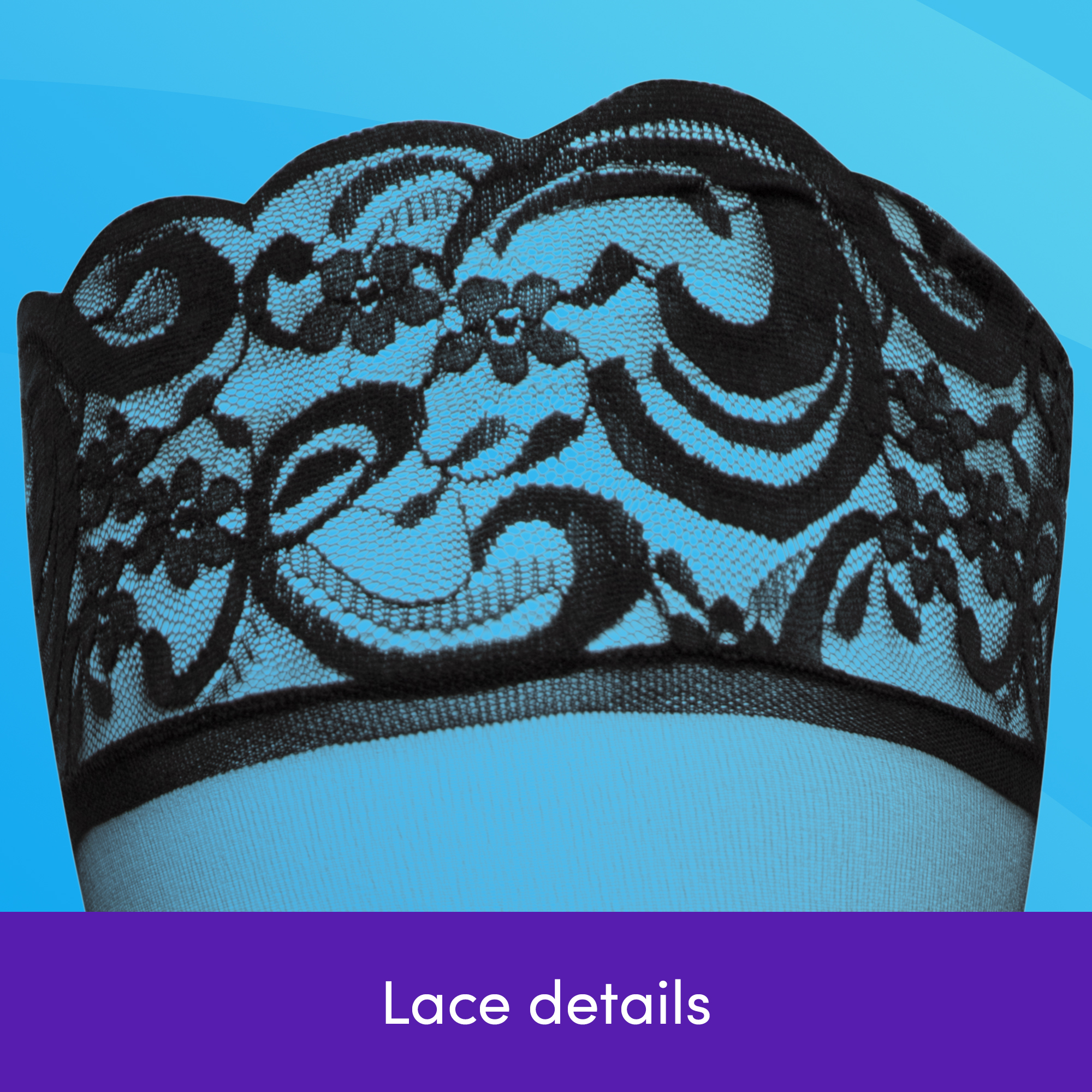 Lovehoney Sexy Lingerie Stockings - Sheer Lace Thigh High Hold Ups - Picture 5 of 22