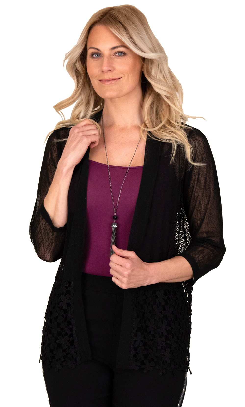 Klass Women's Crochet Trim Open Cover 