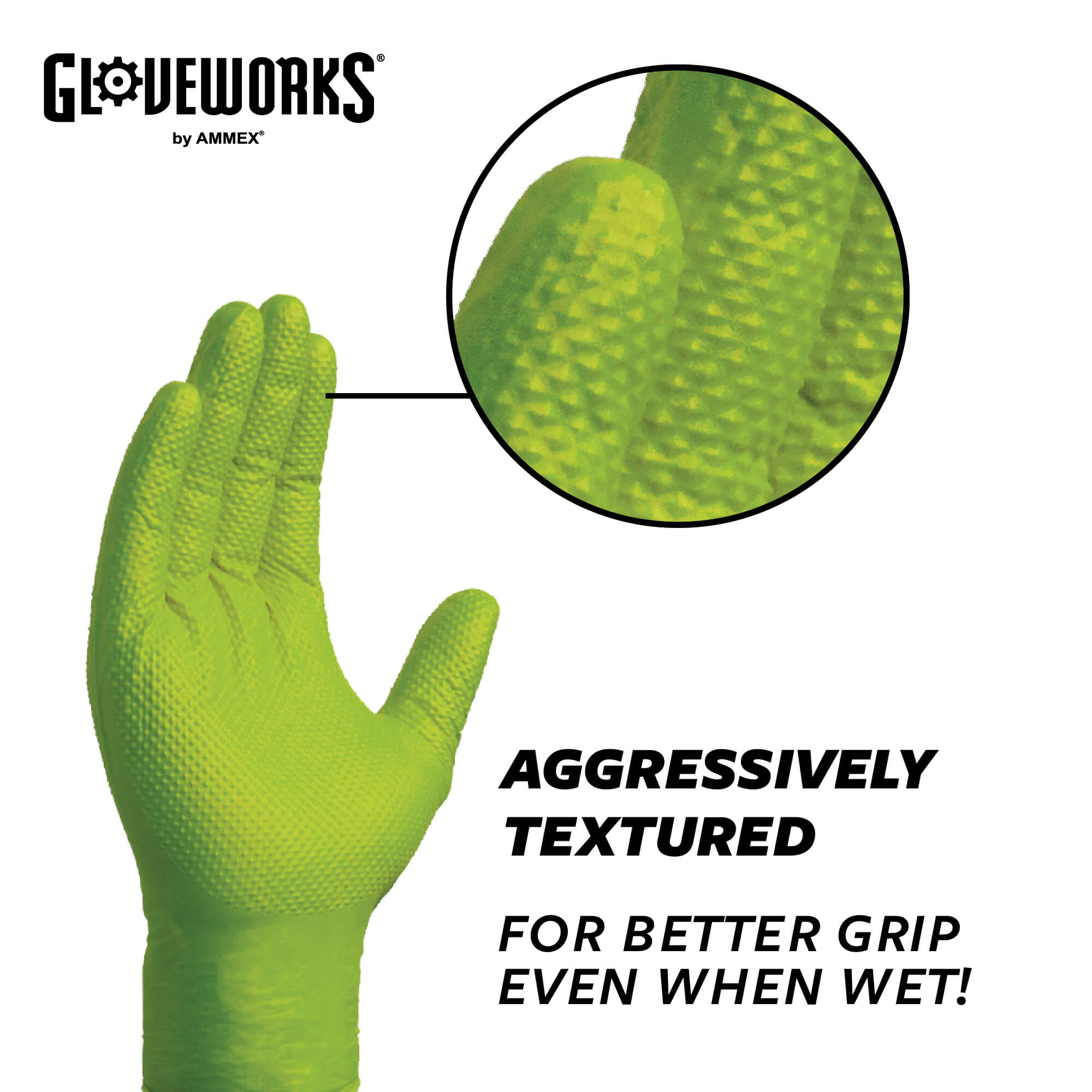 Guantes industriales desechables de nitrilo verde GLOVEWORKS HD, 8 mil, estuche de 1000 - Imagen 13 de 37