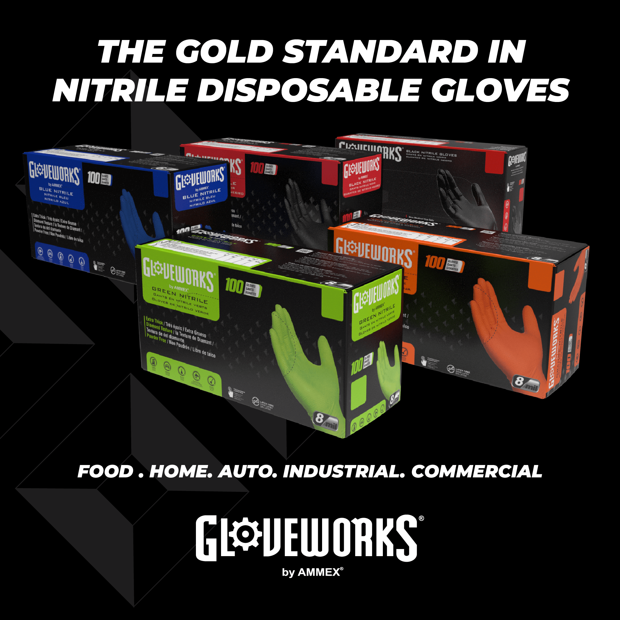 Guantes industriales desechables de nitrilo verde GLOVEWORKS HD, 8 mil, estuche de 1000 - Imagen 16 de 37