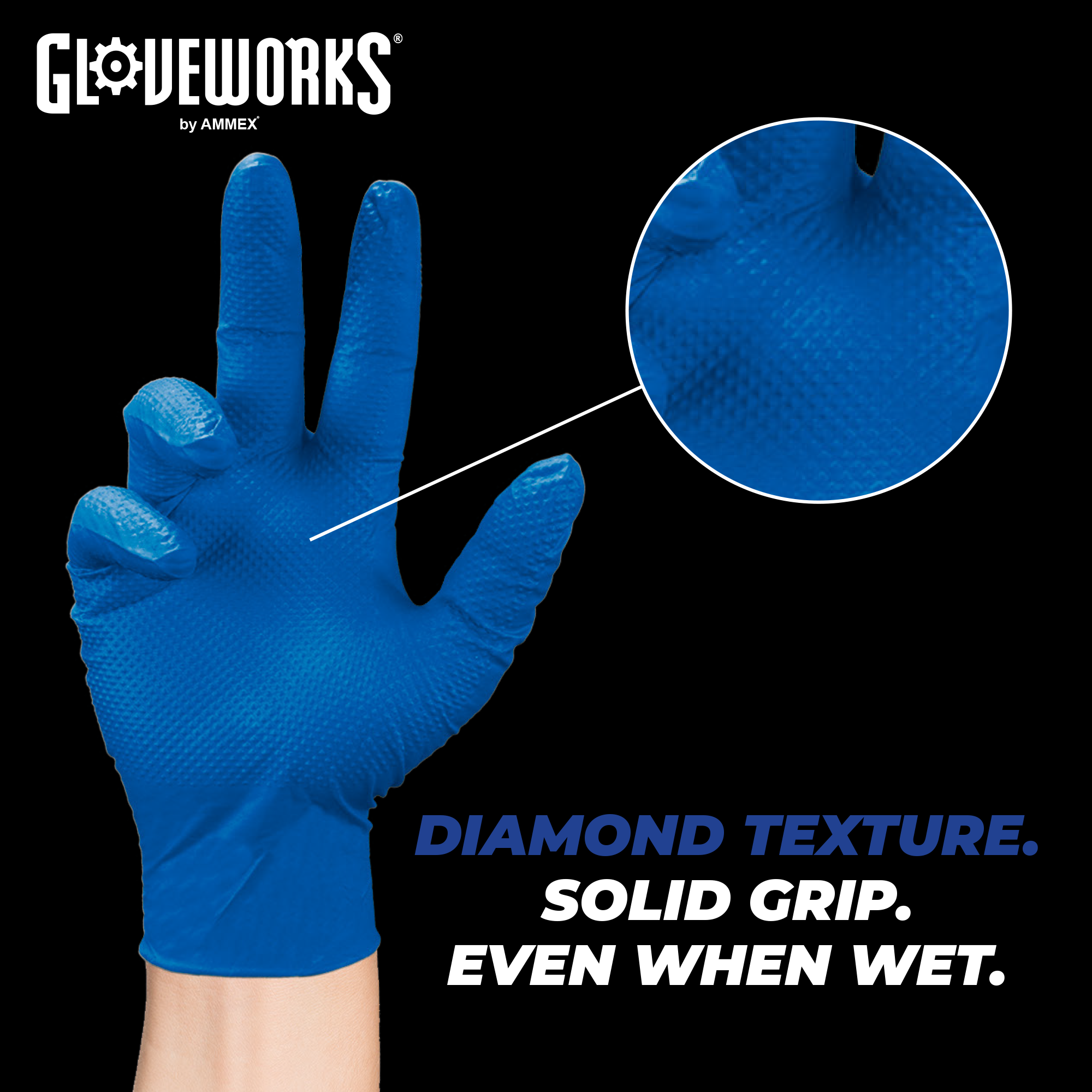 GLOVEWORKS HD 6 Mil GWRBN Latexfreie Nitril Einweghandschuhe, Blau, 1000 - Bild 13 von 33