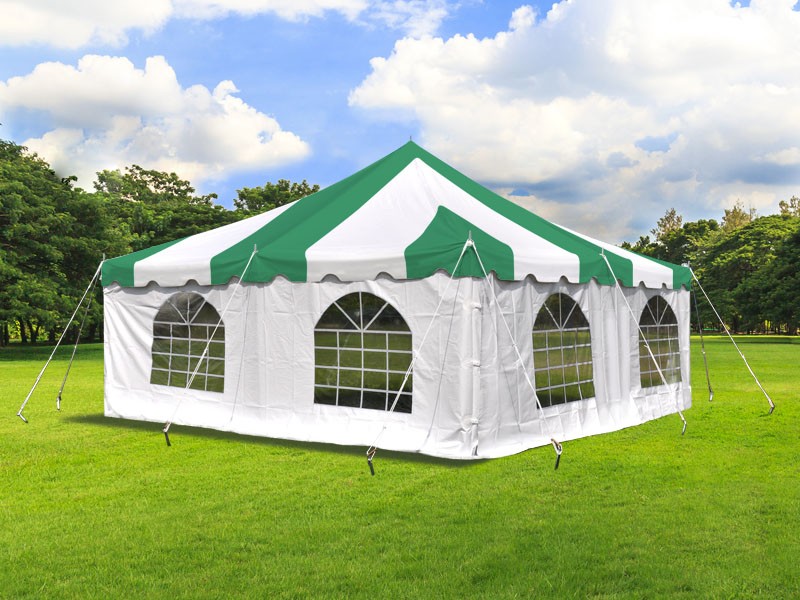 Weekender Party Tent With Sidewalls 20x20 Green Waterproof Vinyl Canopy Rentals