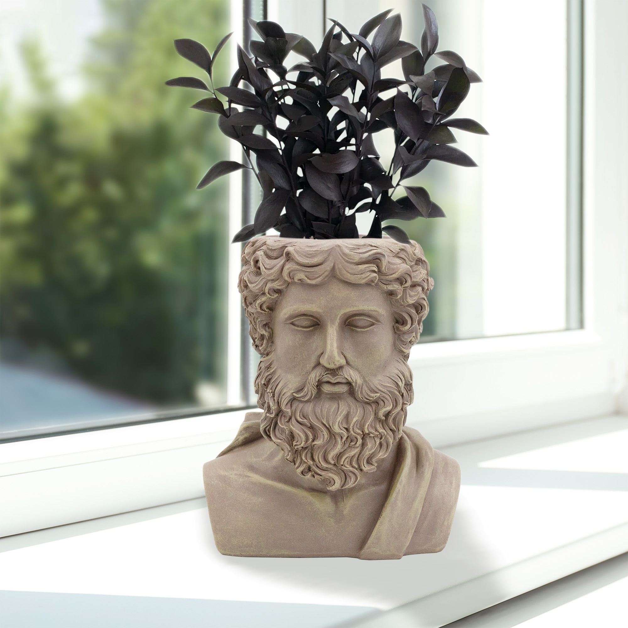 Zeus the Greek God Planter Pot, Garden Decor Statue Head Planter - Picture 13 of 20