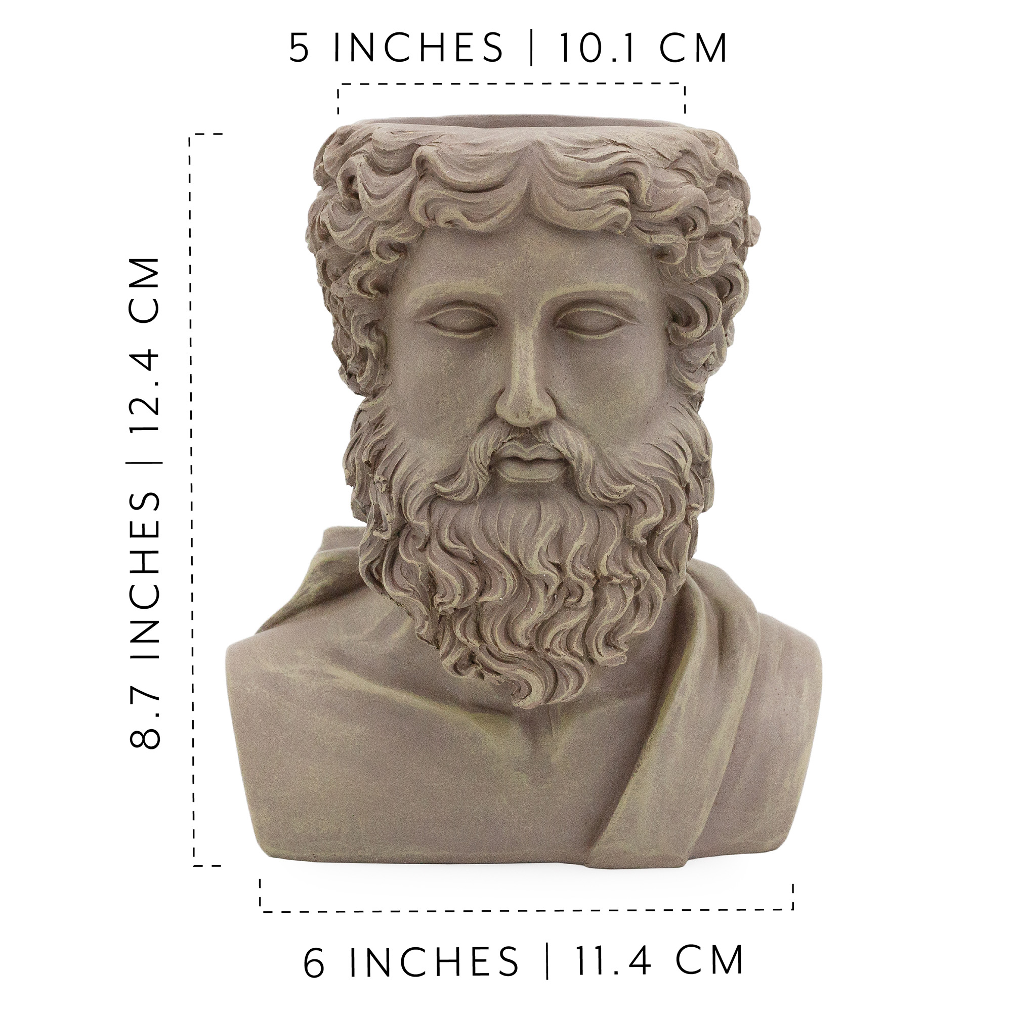 Zeus the Greek God Planter Pot, Garden Decor Statue Head Planter - Picture 16 of 20