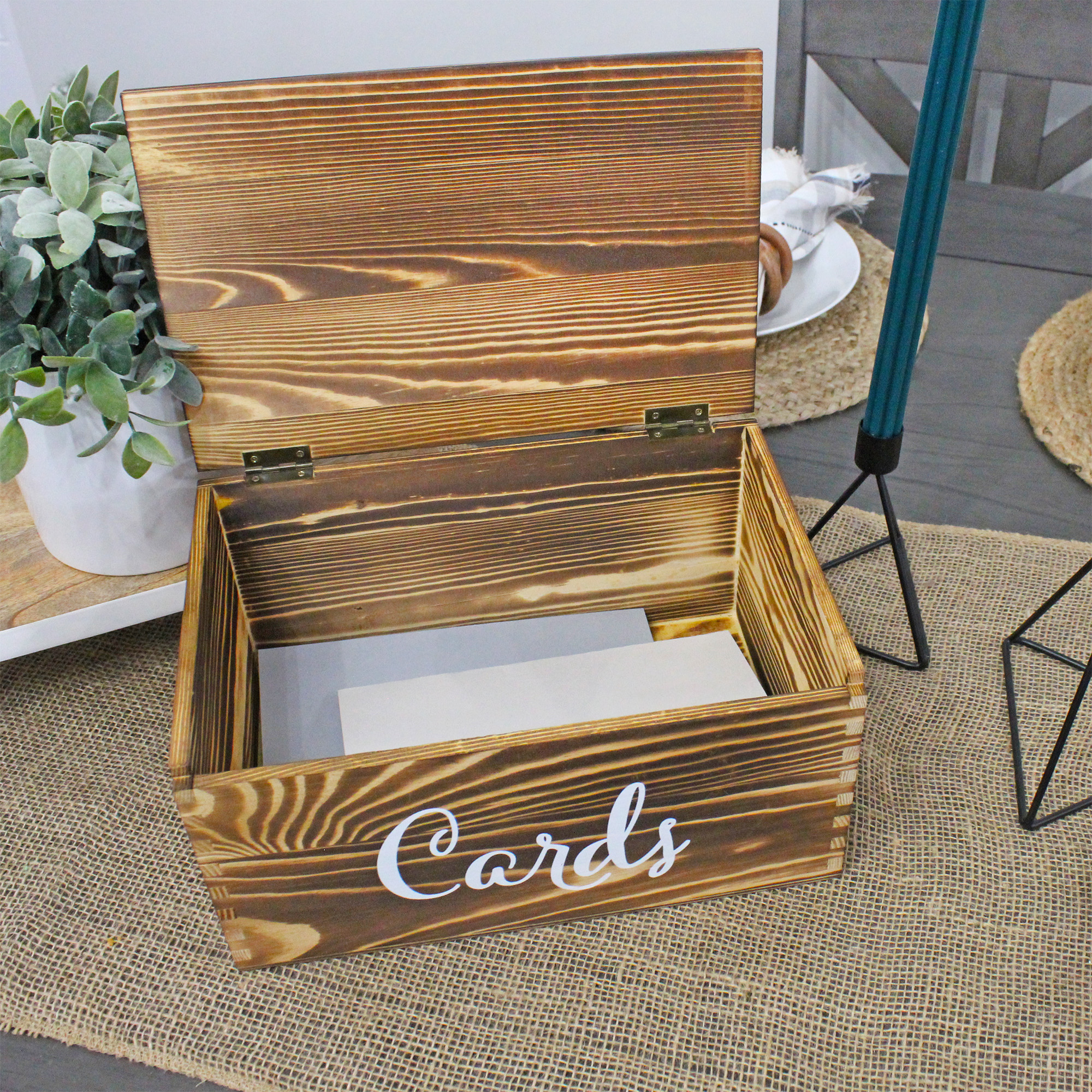 Wood Decorative Card Box Rustic Farmhouse for Wedding, Reception, Birthday - Picture 14 of 25