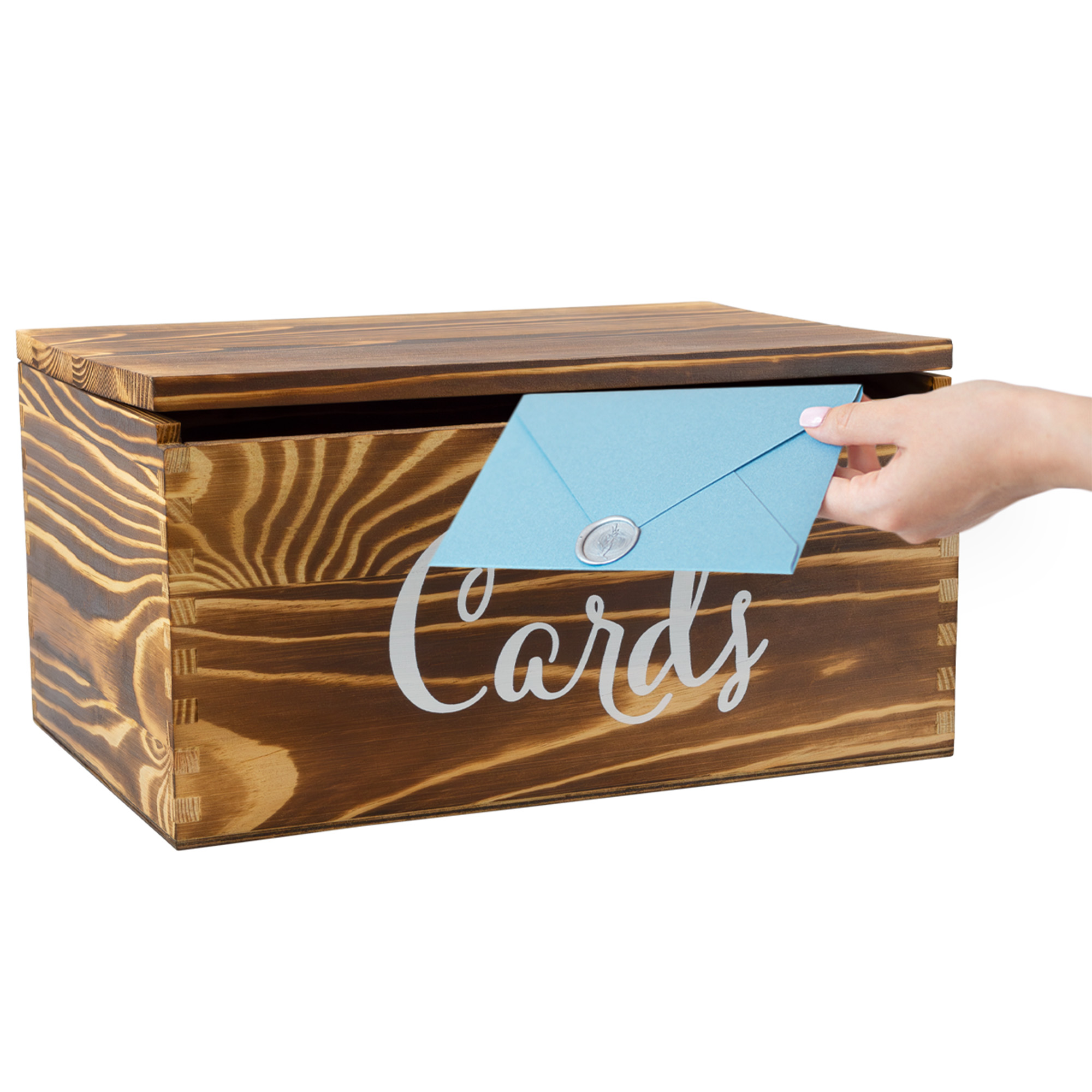 Wood Decorative Card Box Rustic Farmhouse for Wedding, Reception, Birthday - Picture 10 of 25