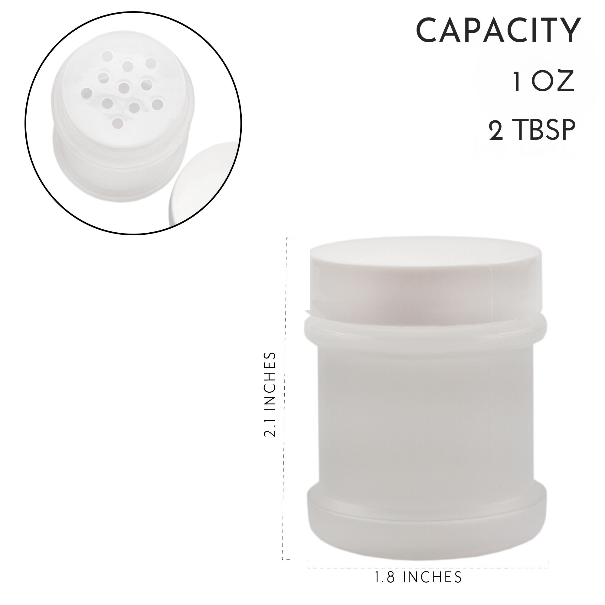Mini Plastic Spice Jars w/ Sifters 12pk; 2 Tablespoon Capacity / 1 Fluid Oz. - Picture 34 of 37