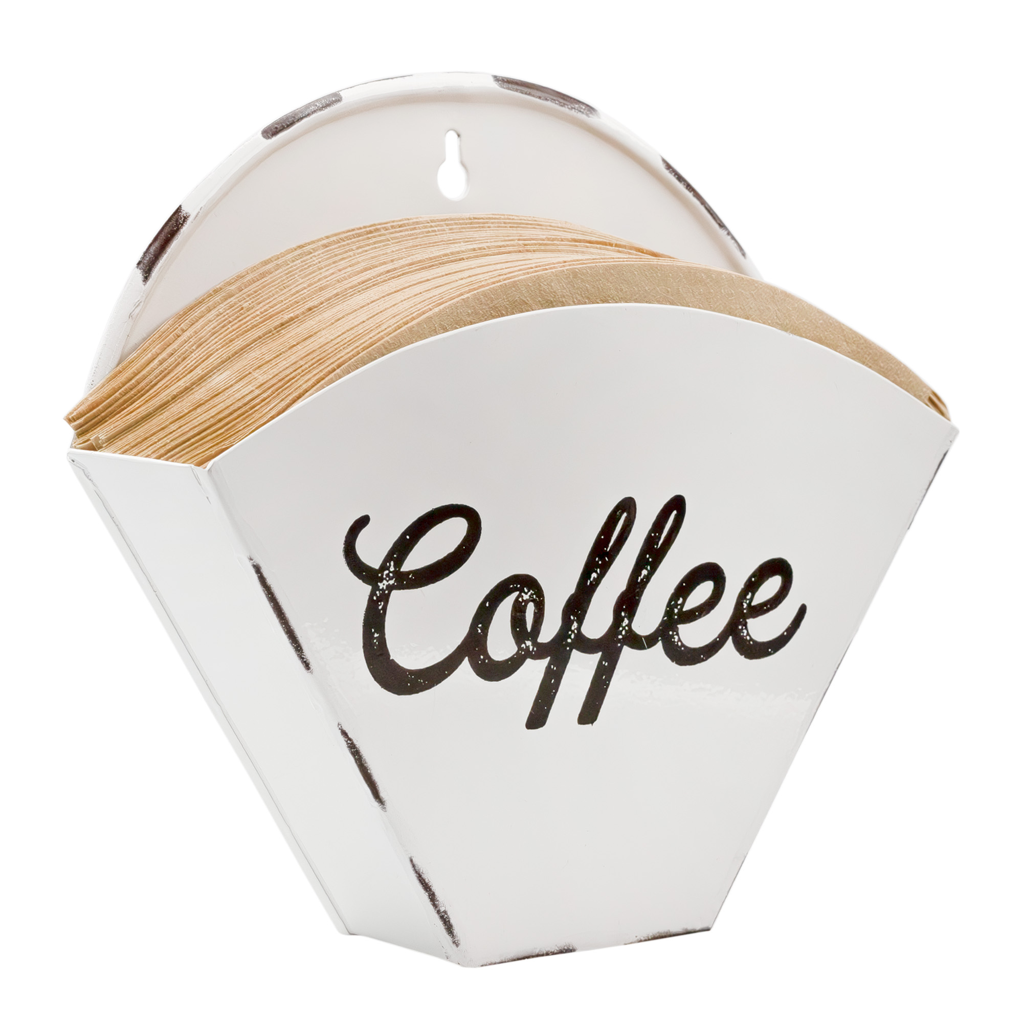 Enamelware Cone Coffee Filter Holder; Wall-Mount Modern Farmhouse - Picture 16 of 22