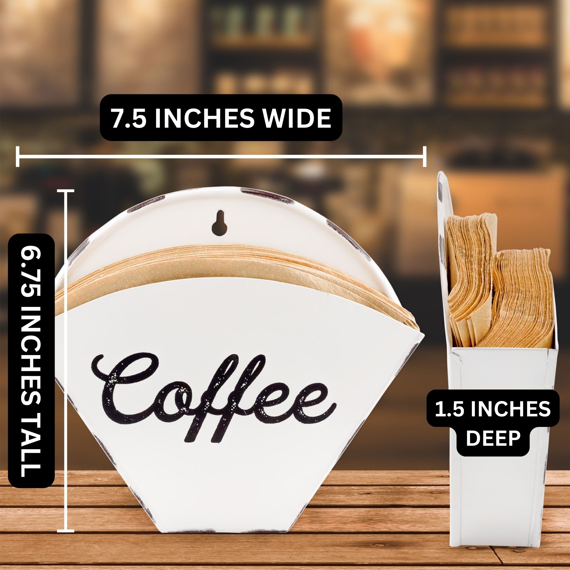 Enamelware Cone Coffee Filter Holder; Wall-Mount Modern Farmhouse - Picture 21 of 22