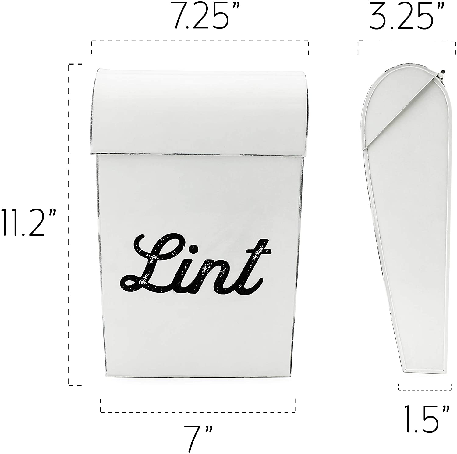 Enamelware Lint Holder Bin; Modern Farmhouse Style Rustic Laundry Room Decor - Picture 19 of 20