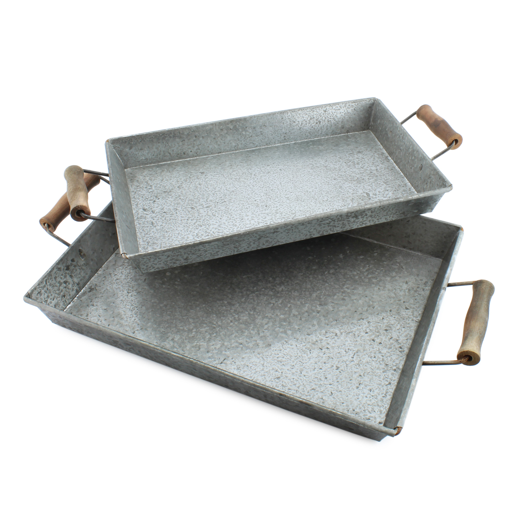 Rustic Metal Trays Small/Medium Set of 2; Farmhouse Decor - Picture 16 of 25