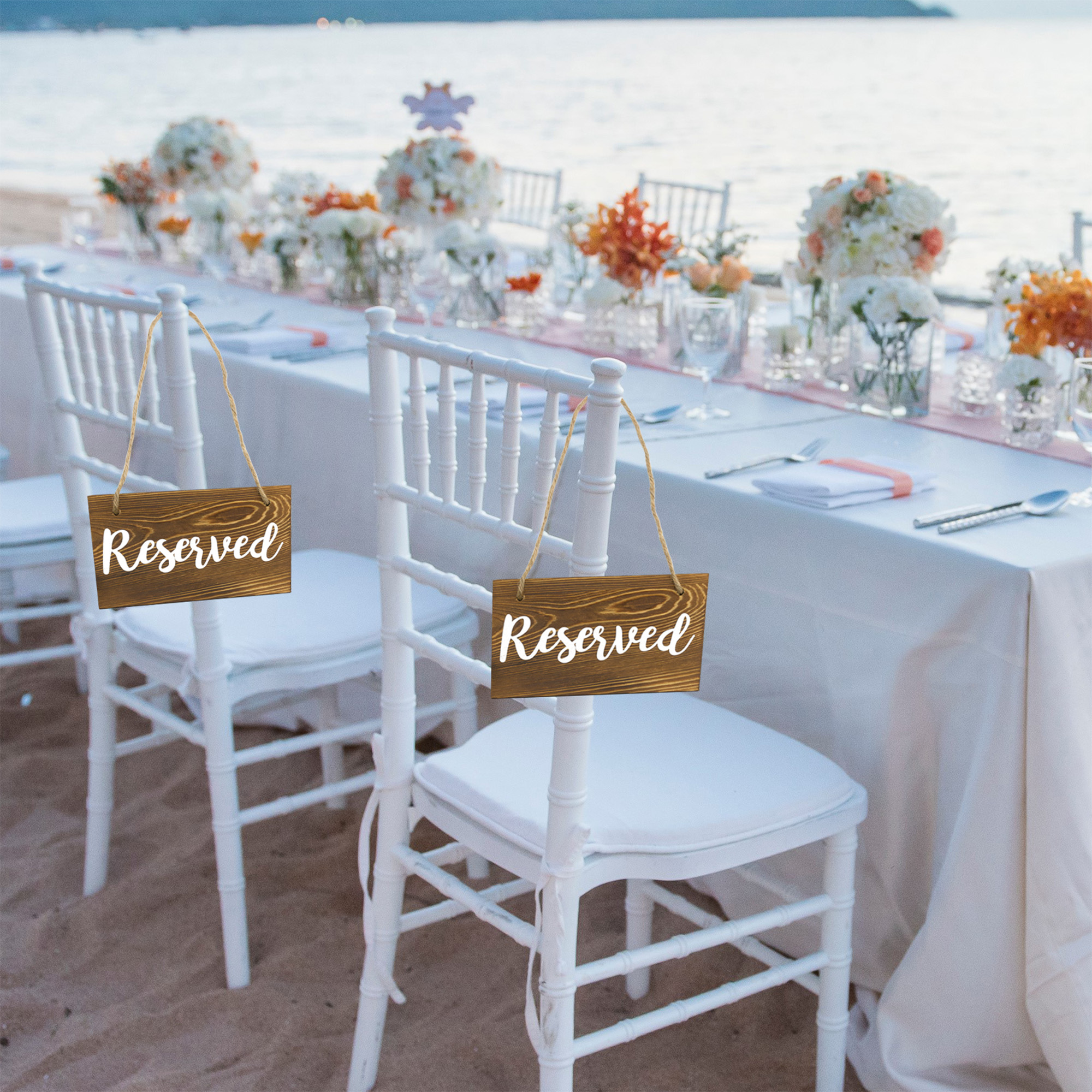 Hanging Wooden Reserved Signs 6pk; Rustic Style Signs for Events/Weddings - Picture 16 of 26