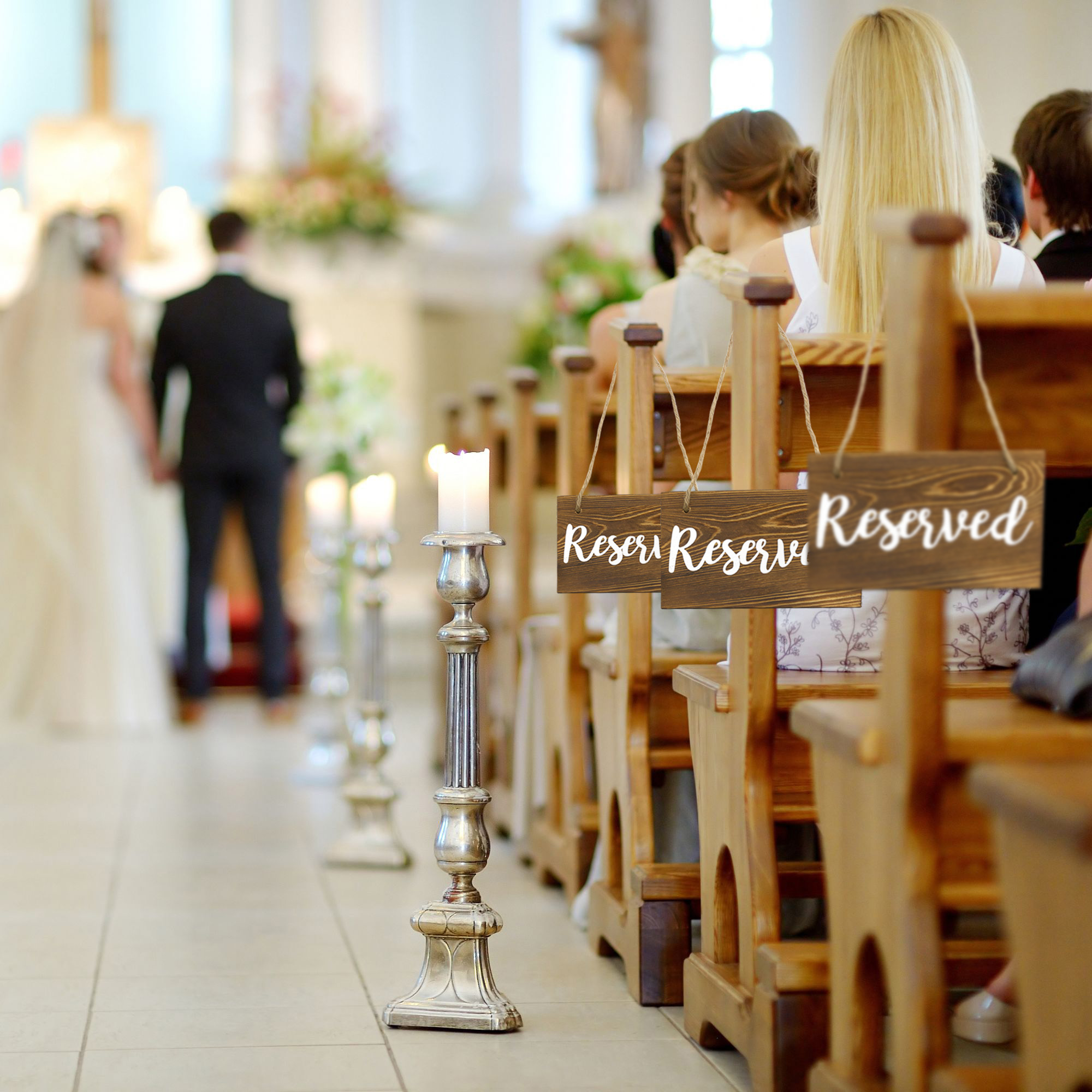 Hanging Wooden Reserved Signs 6pk; Rustic Style Signs for Events/Weddings - Picture 10 of 26