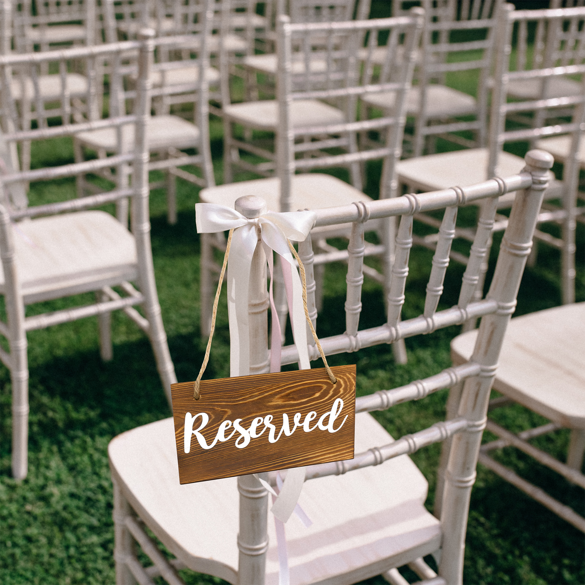 Hanging Wooden Reserved Signs 6pk; Rustic Style Signs for Events/Weddings - Picture 13 of 26