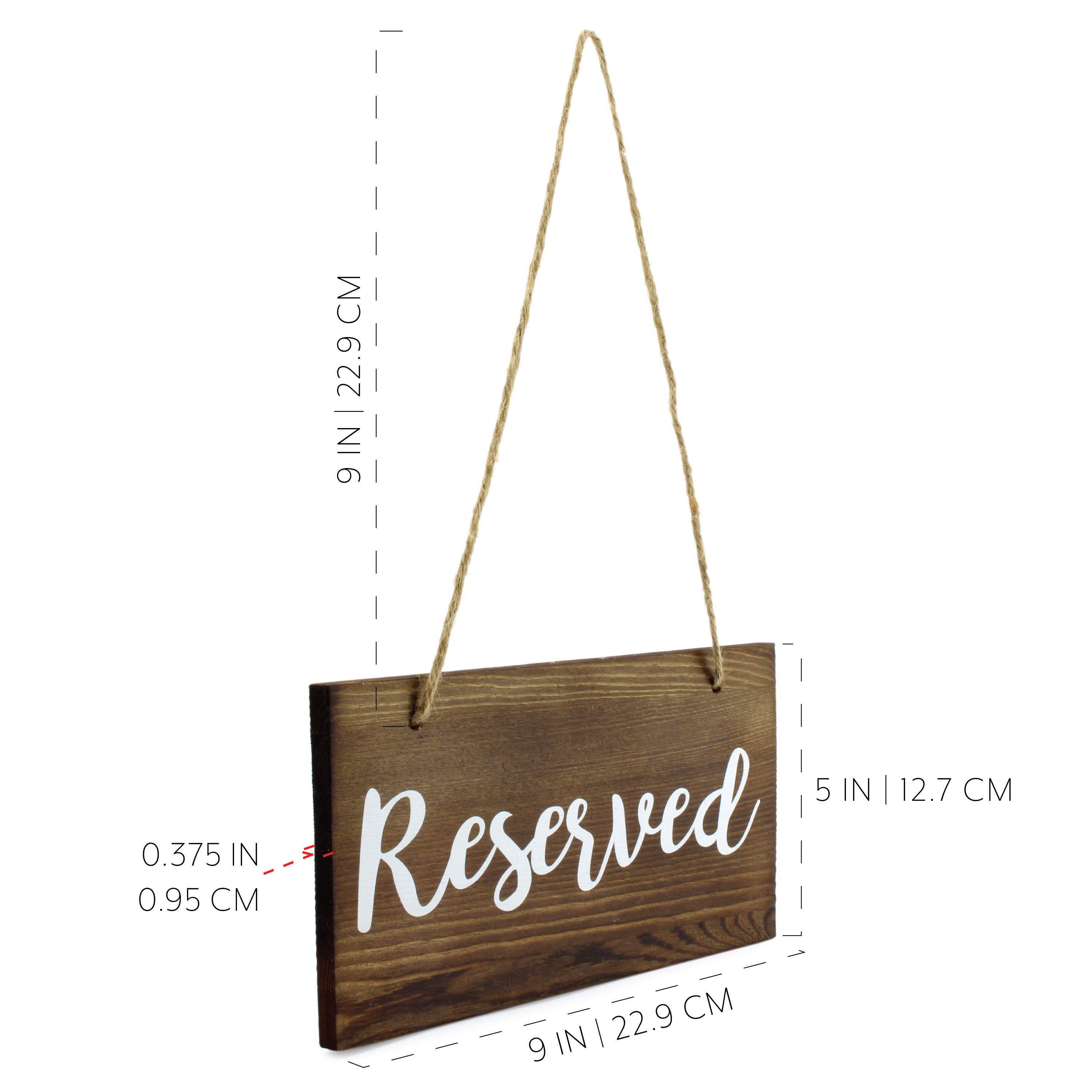 Hanging Wooden Reserved Signs 6pk; Rustic Style Signs for Events/Weddings - Picture 14 of 26
