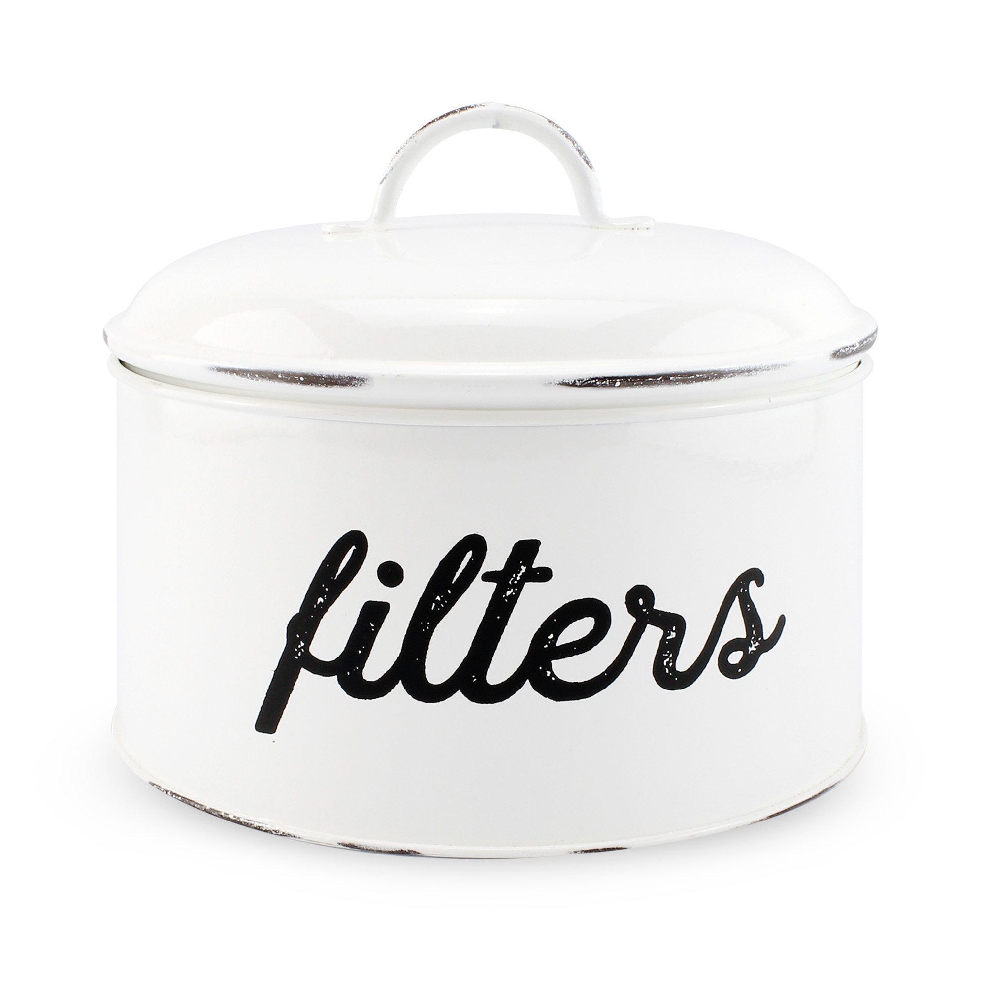 Enamel Basket Coffee Filter Holder, Rustic Farmhouse Storage Container - Picture 16 of 22