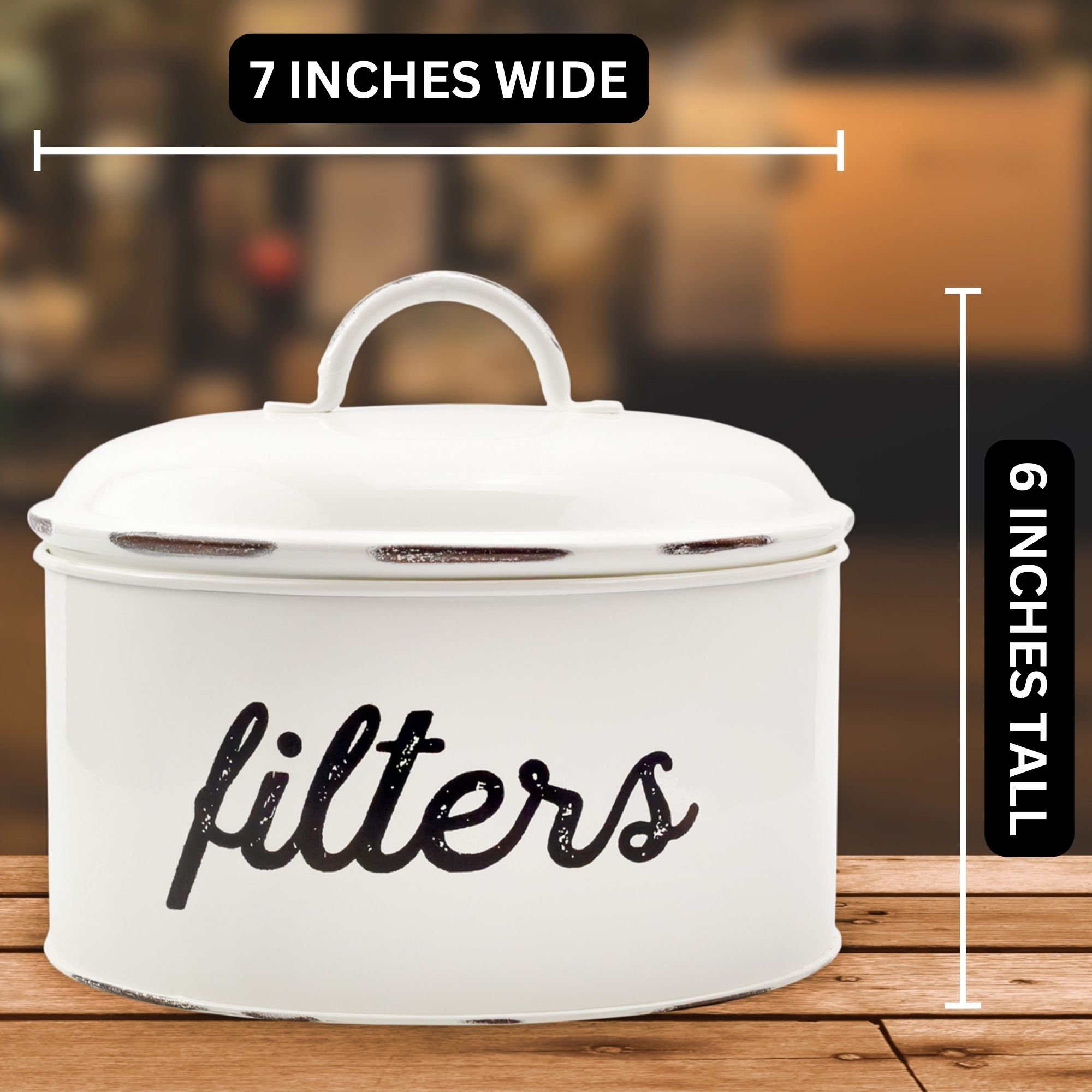 Enamel Basket Coffee Filter Holder, Rustic Farmhouse Storage Container - Picture 19 of 22