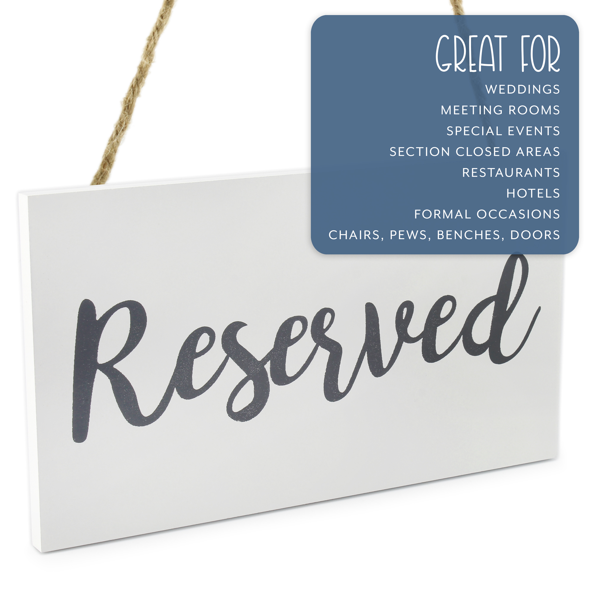 Hanging Wooden Reserved Signs 6pk; Rustic Style Signs for Events/Weddings - Picture 20 of 26