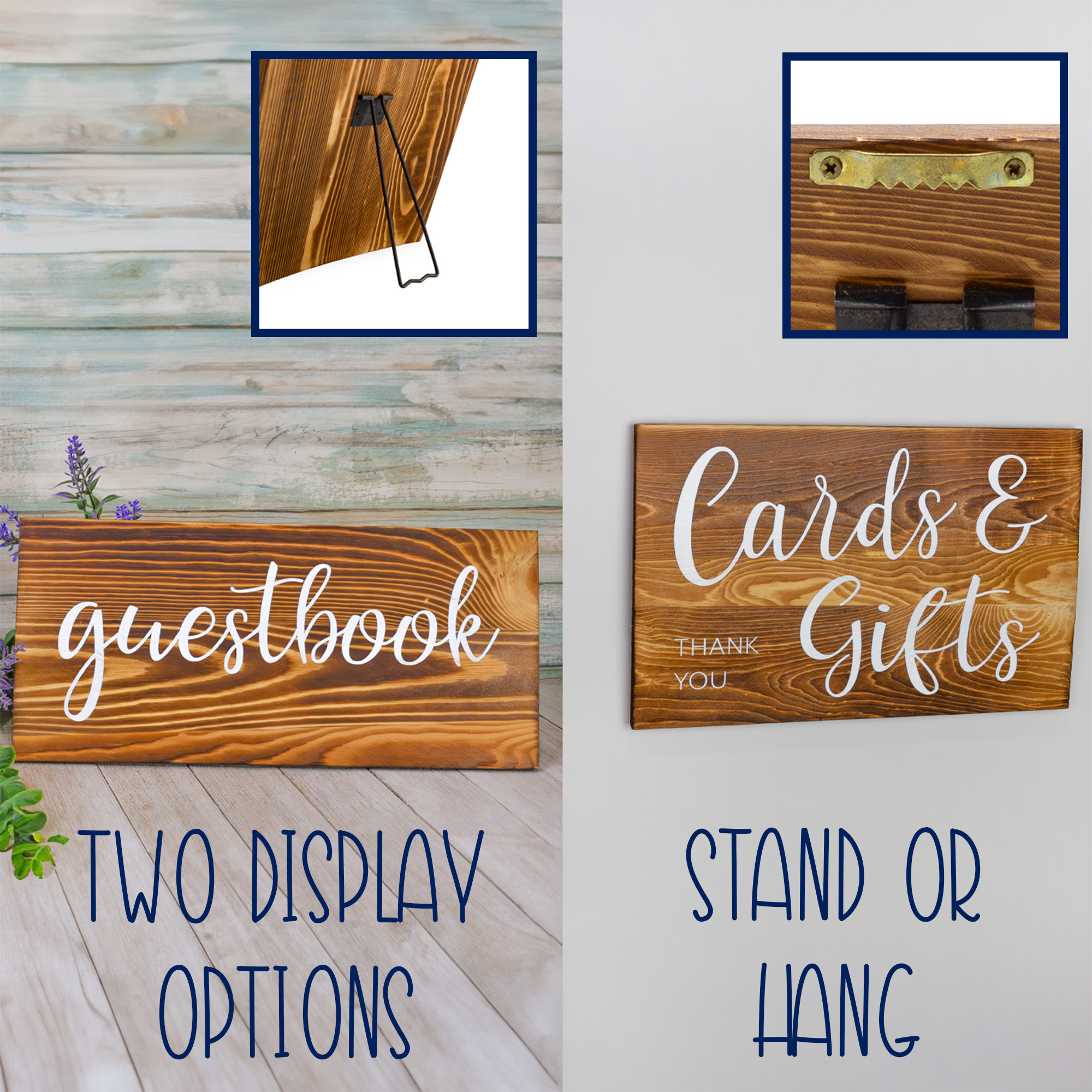 Wood Decorative Wedding Reception Signs Rustic Farmhouse Wedding/Anniversary - Picture 12 of 27