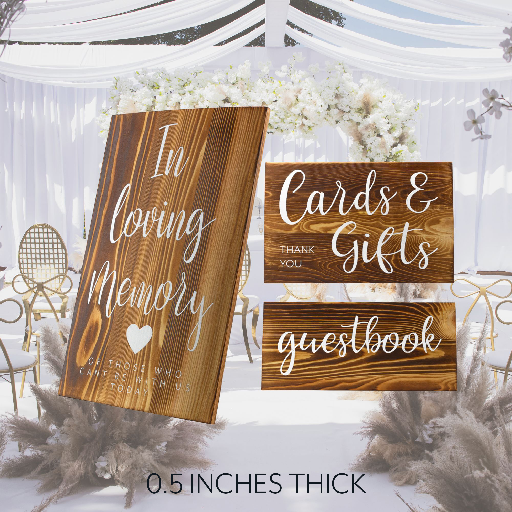 Wood Decorative Wedding Reception Signs Rustic Farmhouse Wedding/Anniversary - Picture 17 of 27