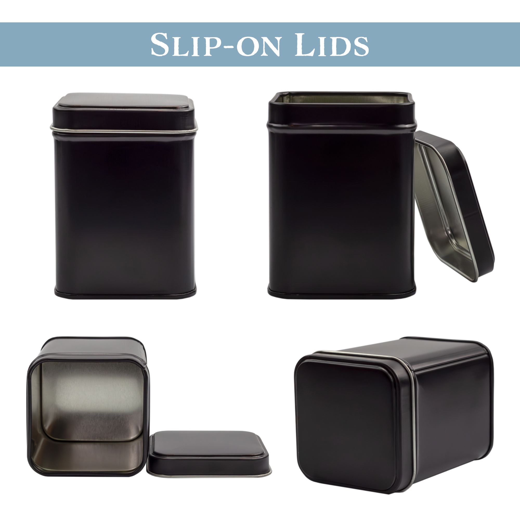 Square Metal Tins 6pk for Gift Boxes, Storage, Tea, 3in Tall Holds 1 Cup - Picture 11 of 30