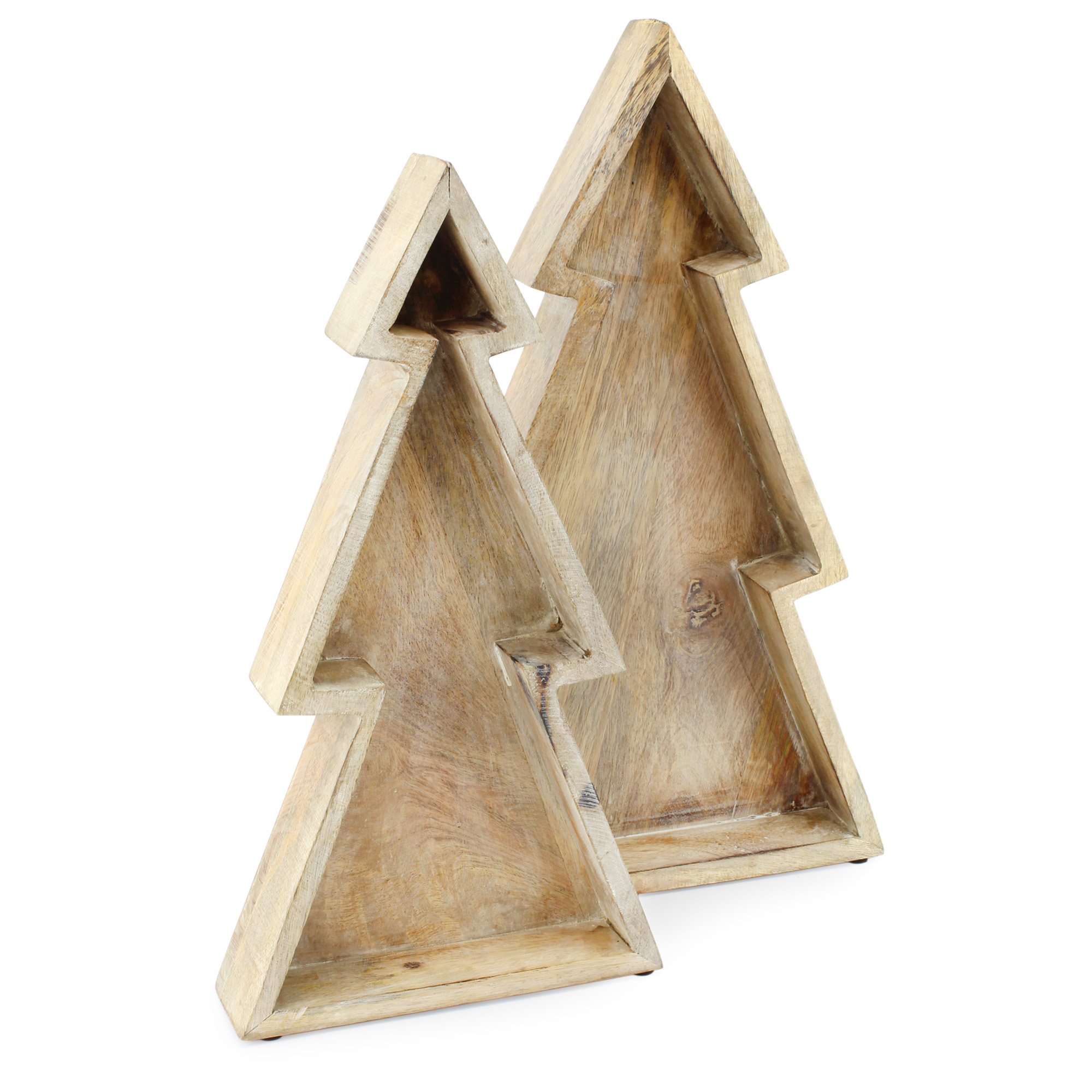 Juego de 2 bandejas de madera para árboles de Navidad anidadas, decoración estilo granja rústica - Imagen 13 de 19