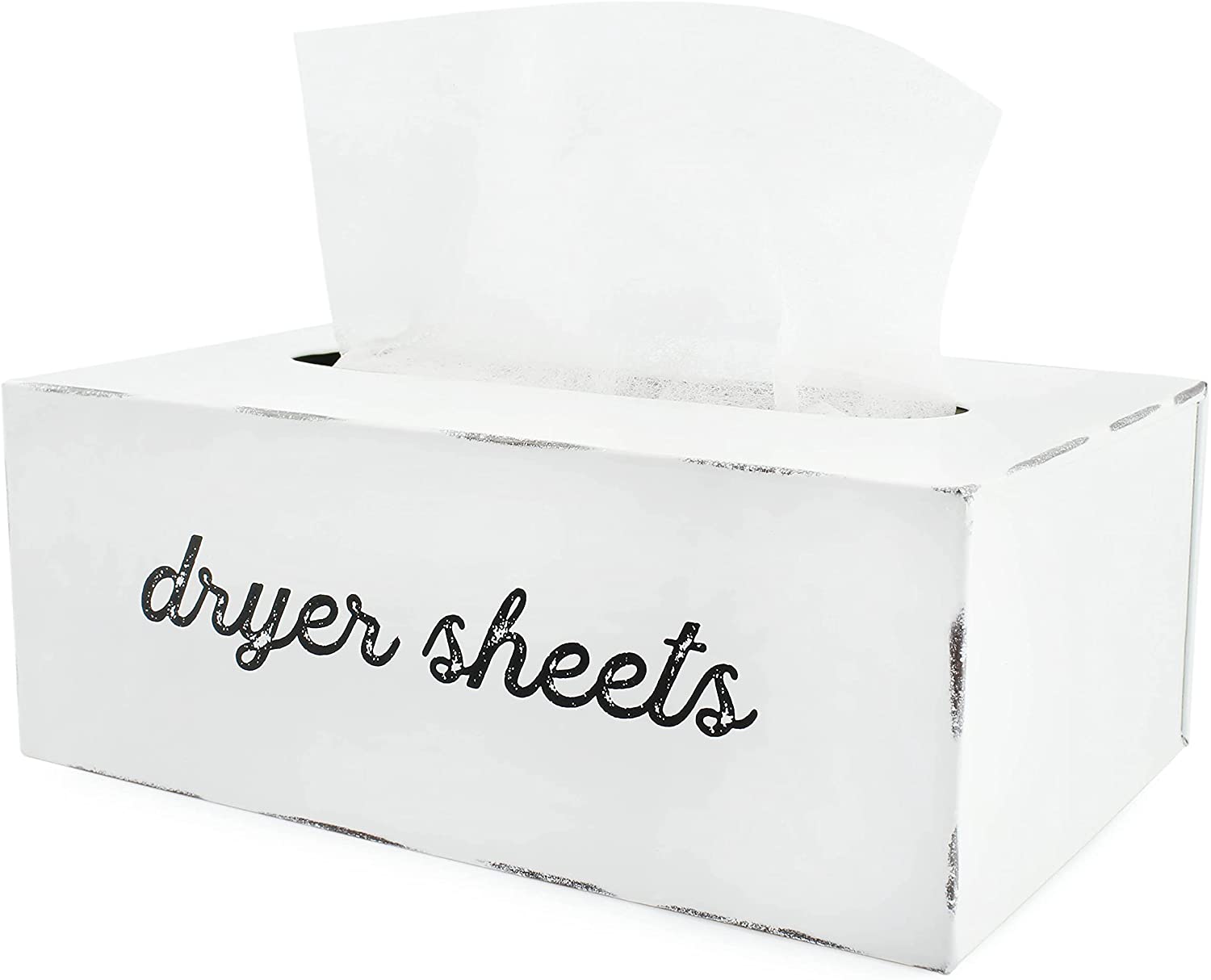 Farmhouse Dryer Sheet Dispenser; Countertop Enamel Fabric Softener Sheet Holder - Picture 15 of 21