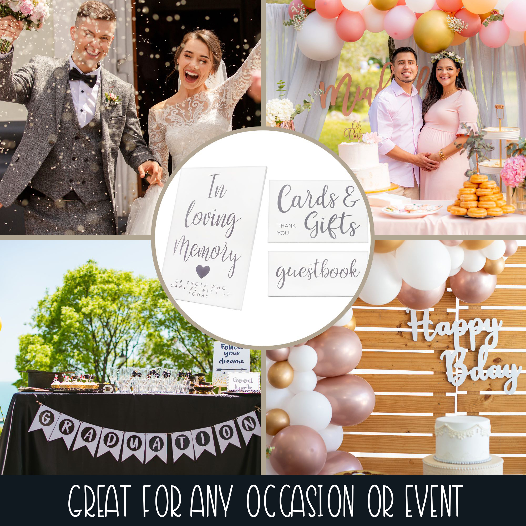Wood Decorative Wedding Reception Signs Rustic Farmhouse Wedding/Anniversary - Picture 22 of 27