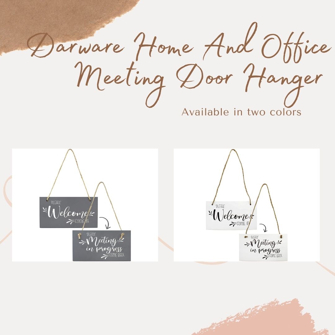 Meeting in Progress / Do Not Disturb Wood Sign, Reversible Office Door Hanger - Picture 14 of 19