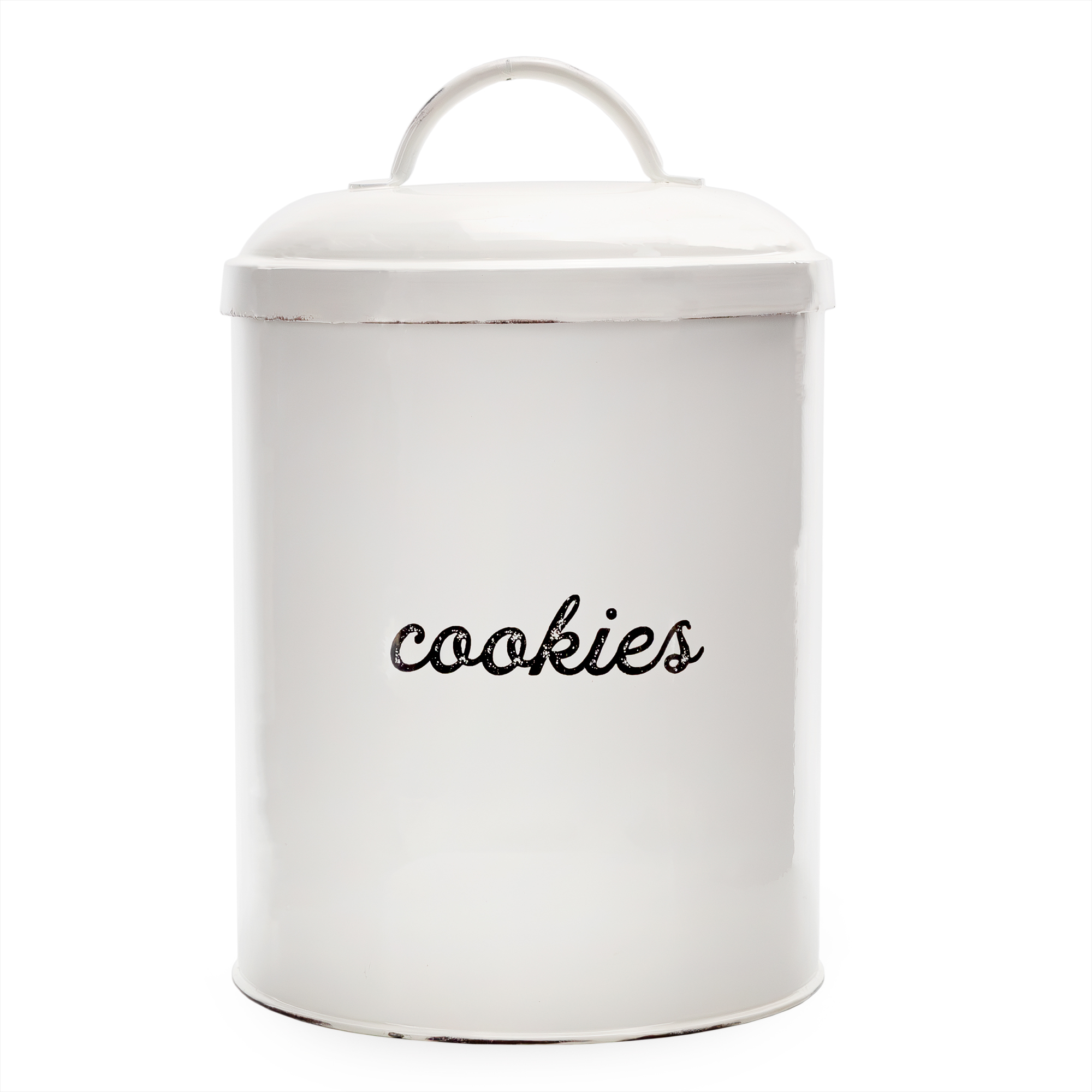Farmhouse Enamel Cookie Jar, Rustic Large Enamelware Retro Canister - Picture 14 of 21