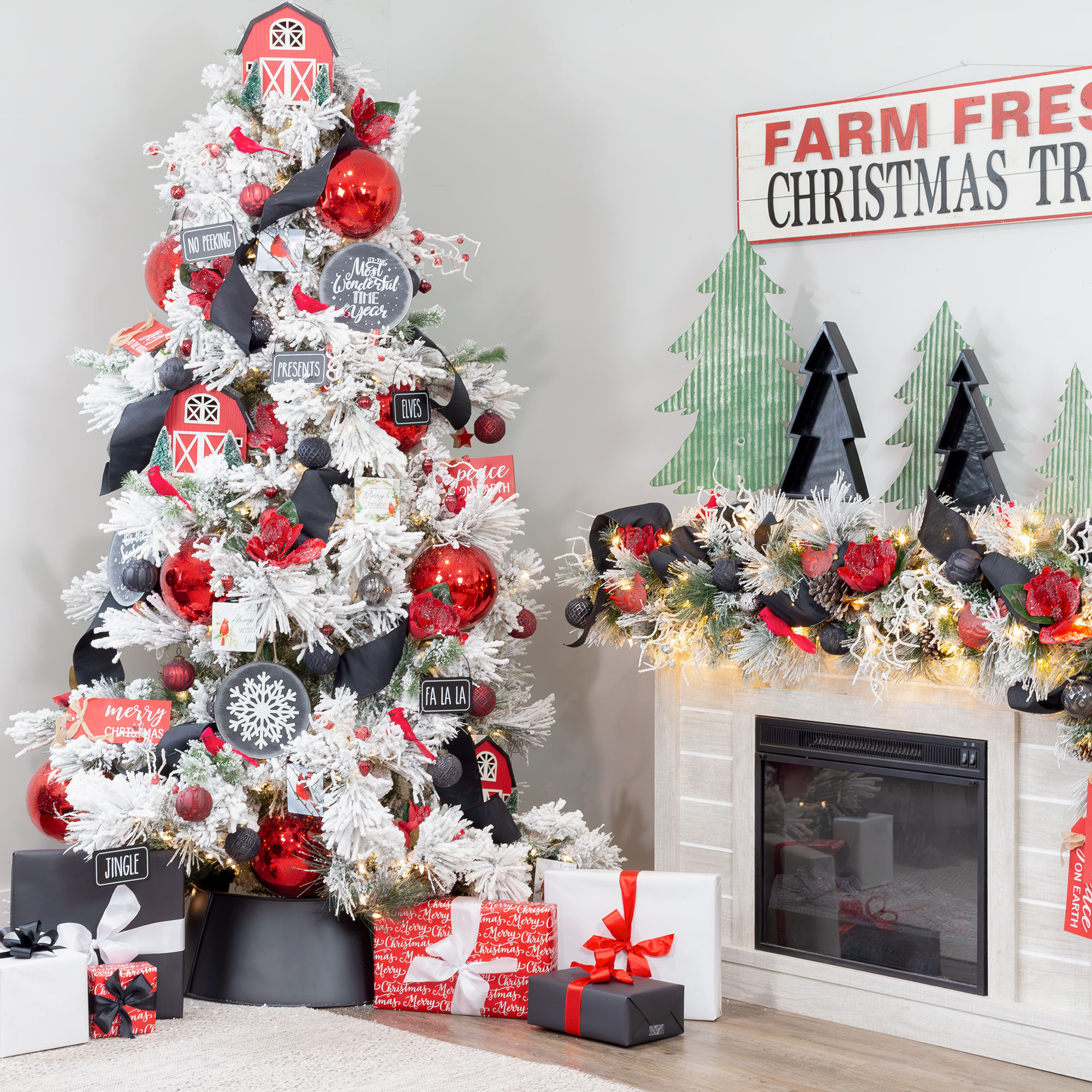Juego de 3 selecciones de campana Jingle, tallos de cubo de vegetación de Navidad de granja - Imagen 23 de 24