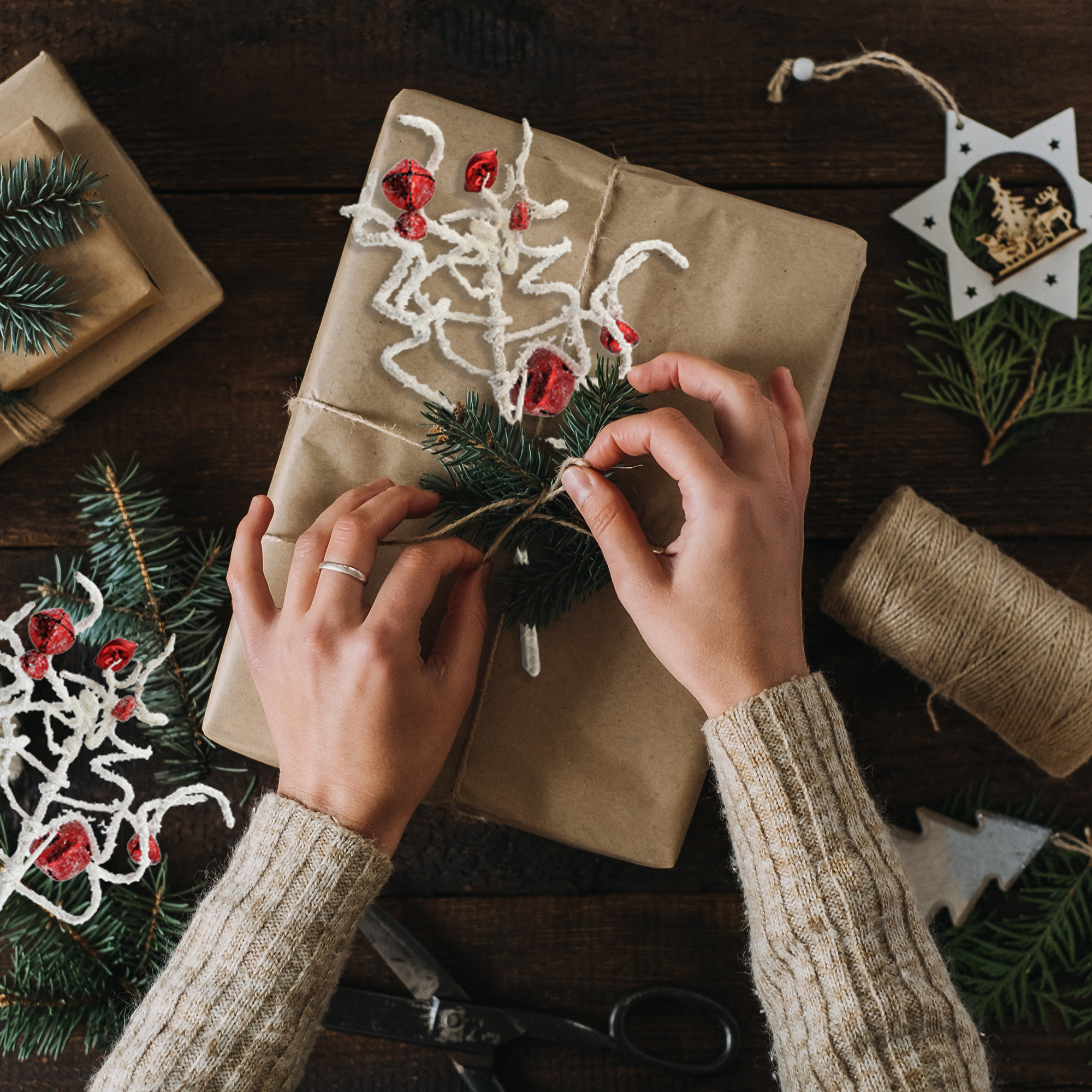 Juego de 3 selecciones de campana Jingle, tallos de cubo de vegetación de Navidad de granja - Imagen 10 de 24
