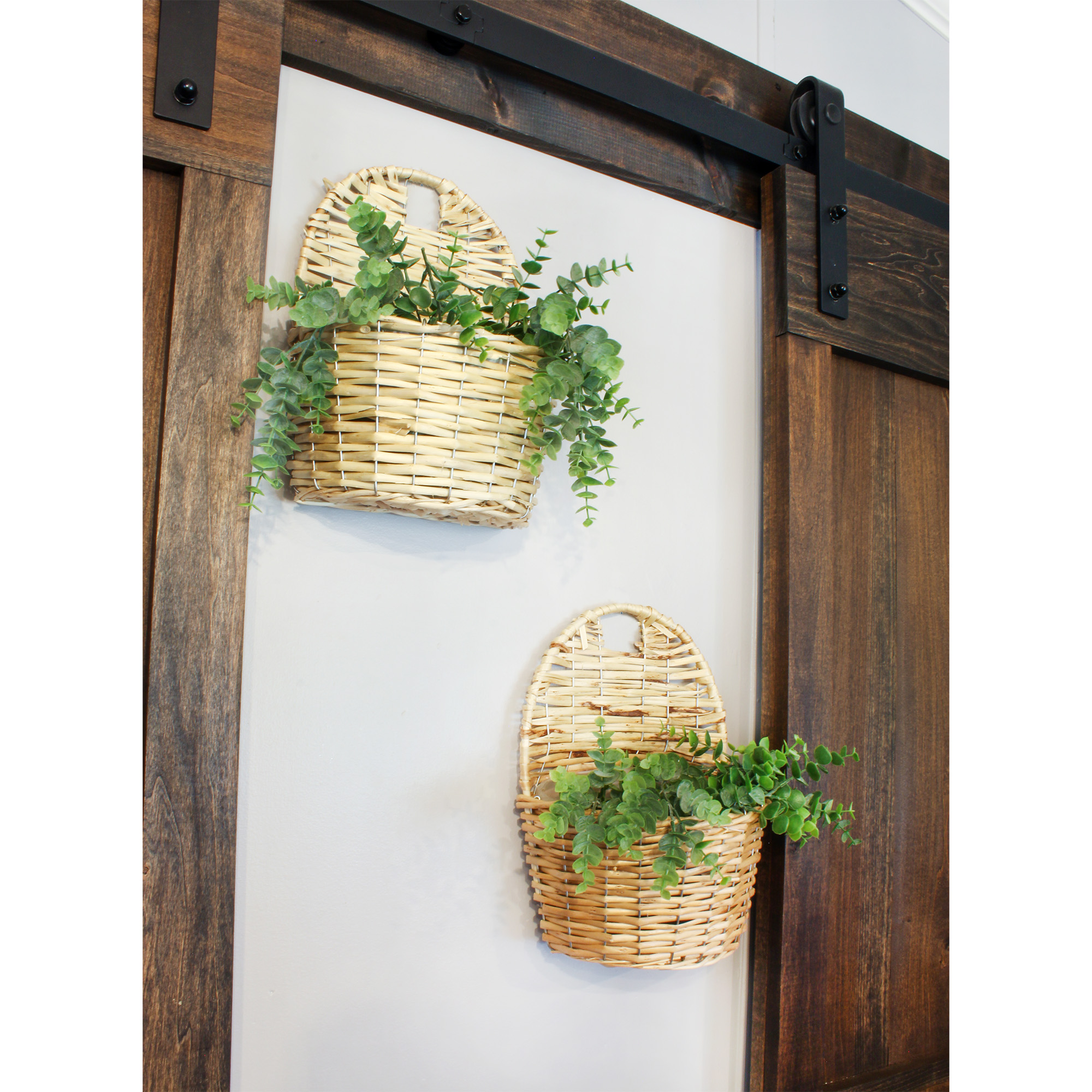 Wall Pocket Baskets 2pk; Door Hanging Flower Baskets, Choose Color - Picture 13 of 26