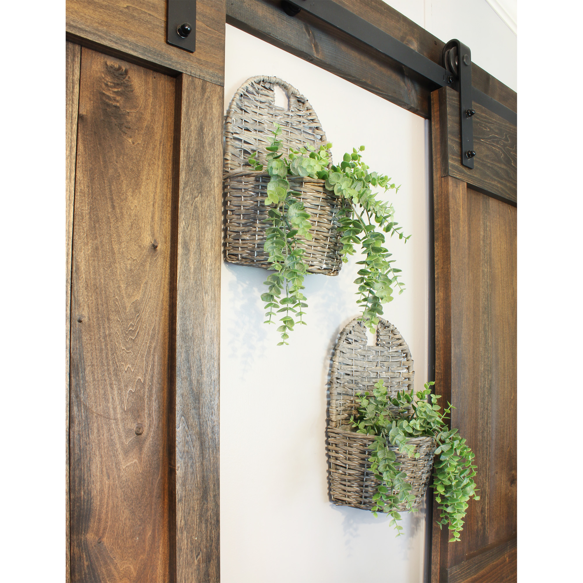 Wall Pocket Baskets 2pk; Door Hanging Flower Baskets, Choose Color - Picture 17 of 26
