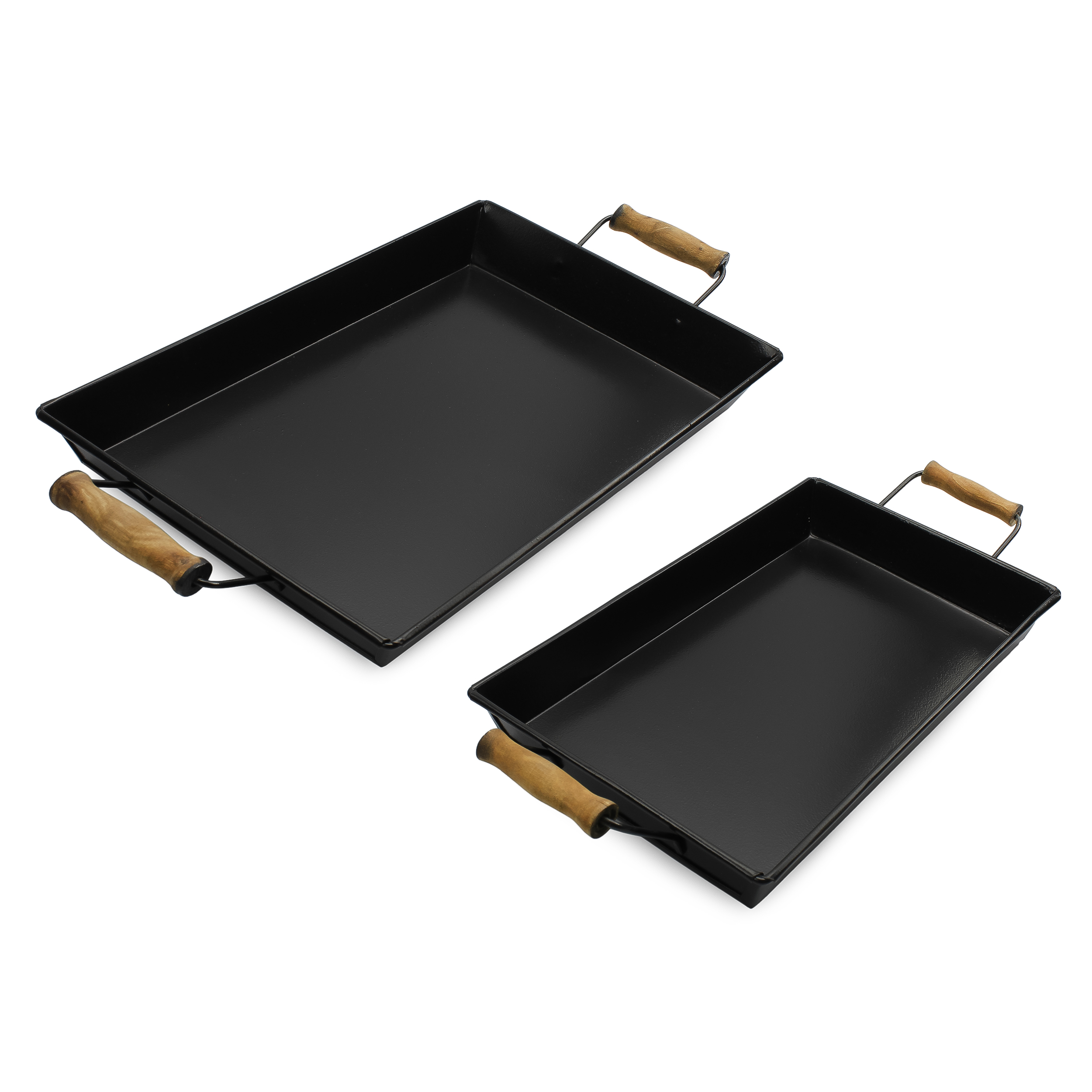 Rustic Metal Trays Small/Medium Set of 2; Farmhouse Decor - Picture 11 of 25