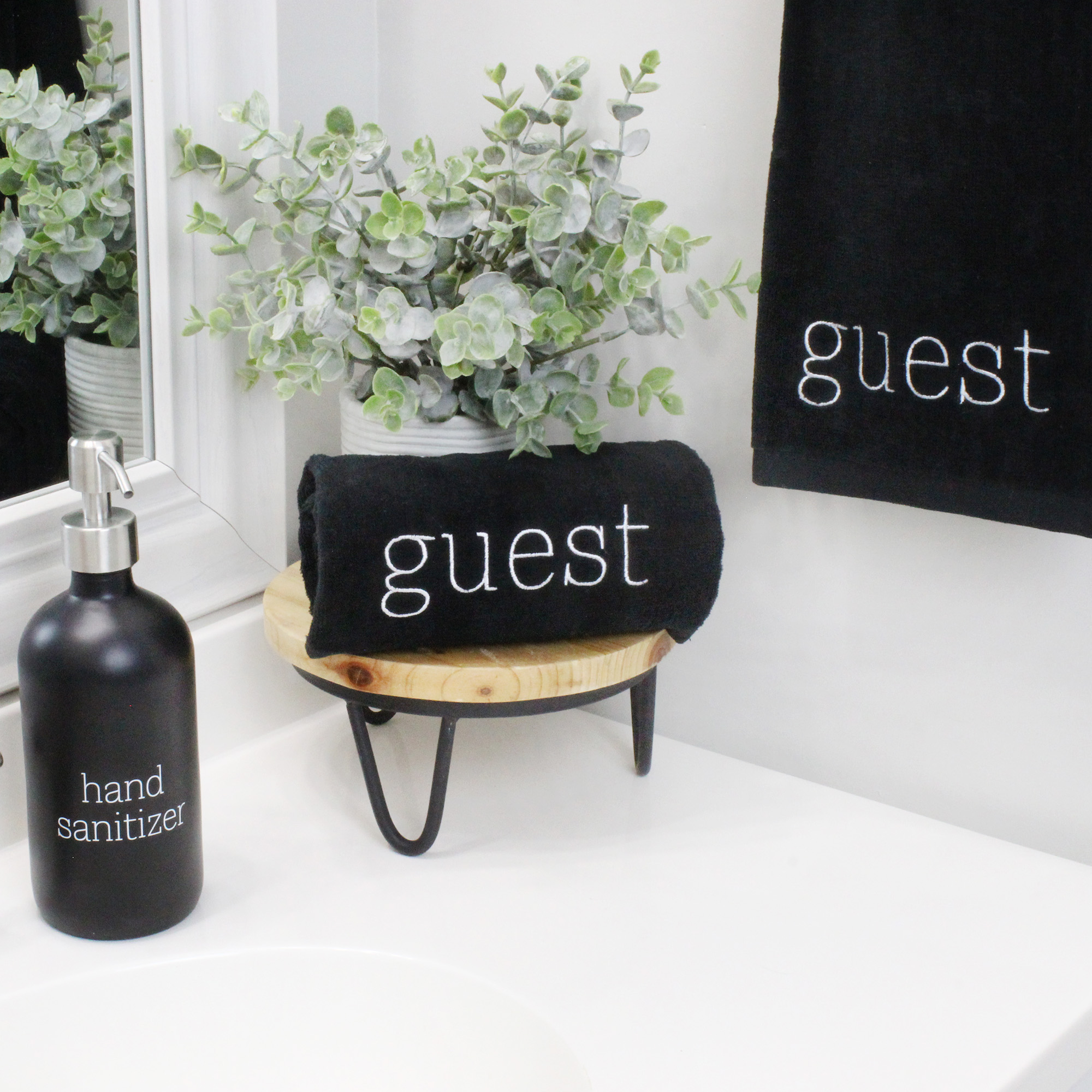 Guest Hand Towels 2pc Set Monogrammed, Farmhouse Style Script - Picture 11 of 35