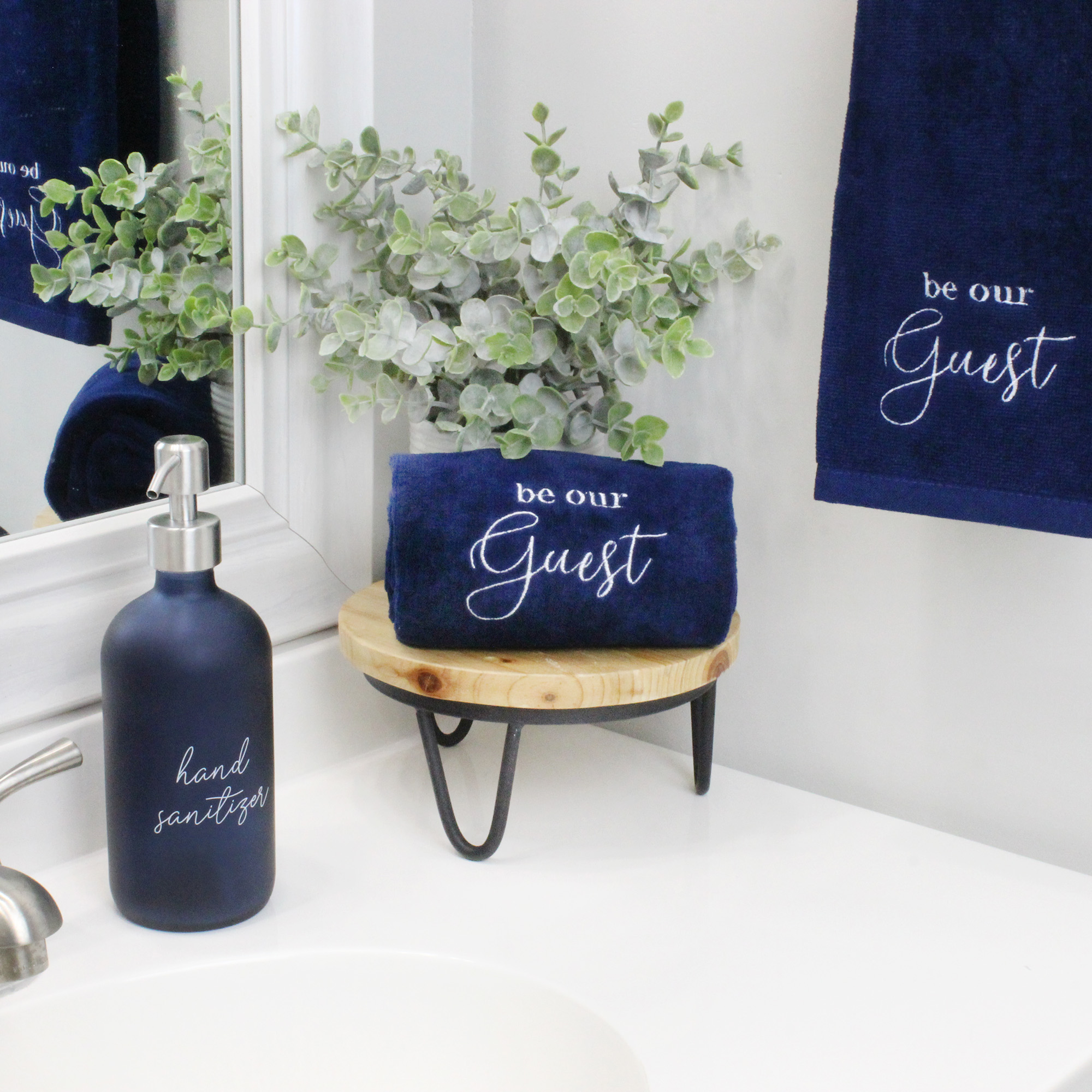 Guest Hand Towels 2pc Set Monogrammed, Farmhouse Style Script - Picture 18 of 35