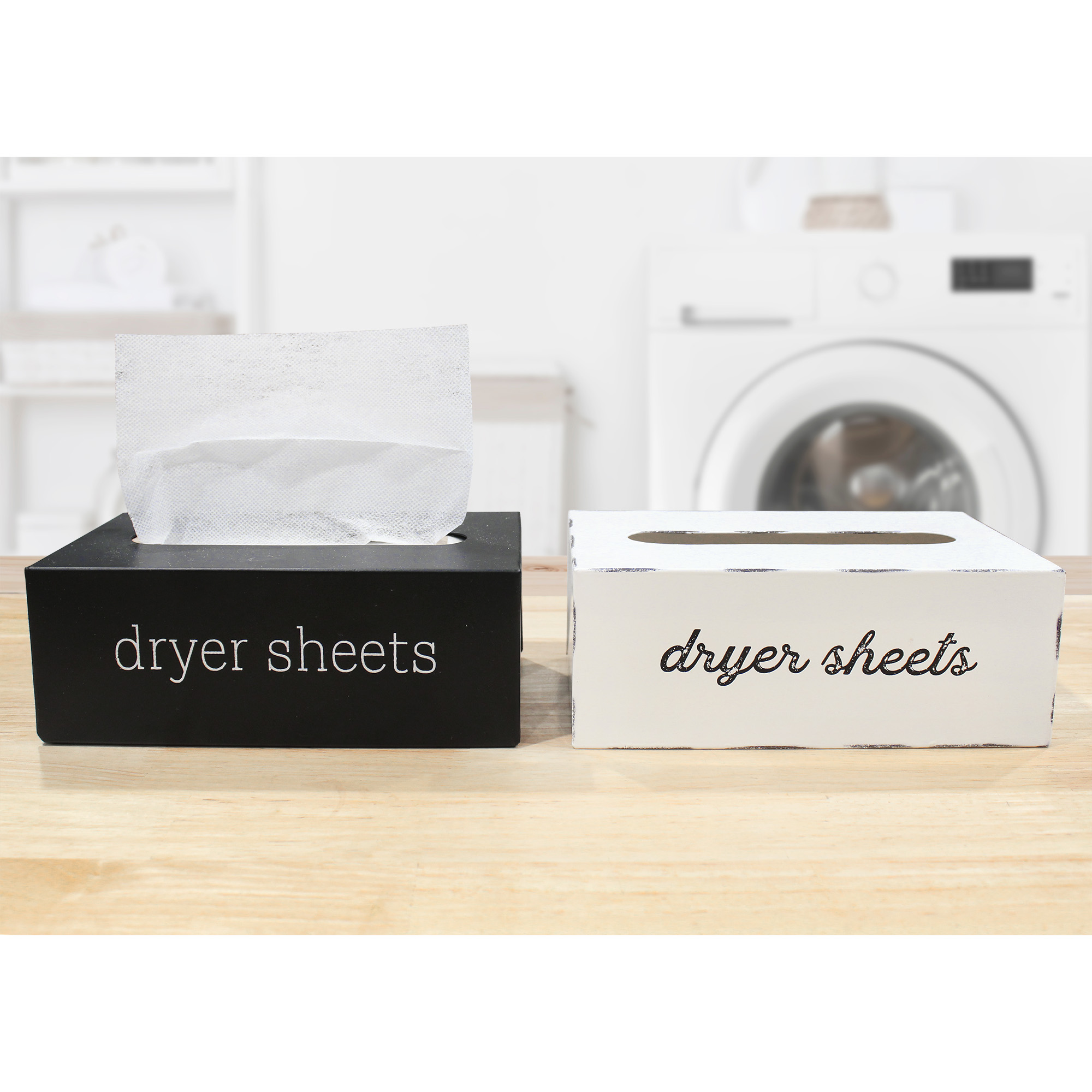 Farmhouse Dryer Sheet Dispenser; Countertop Enamel Fabric Softener Sheet Holder - Picture 14 of 21