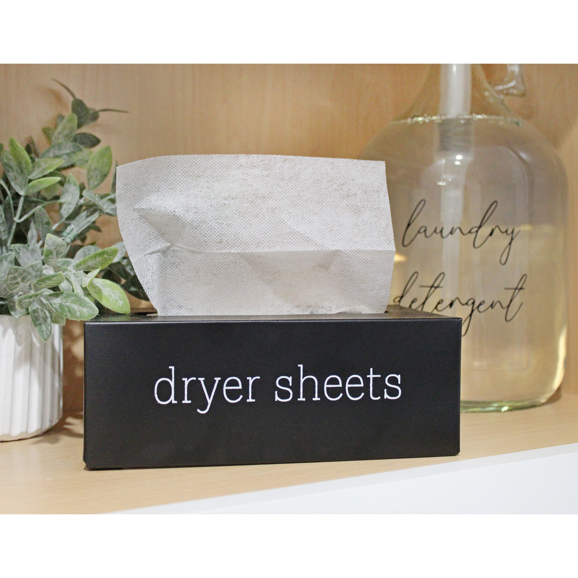 Farmhouse Dryer Sheet Dispenser; Countertop Enamel Fabric Softener Sheet Holder - Picture 13 of 21