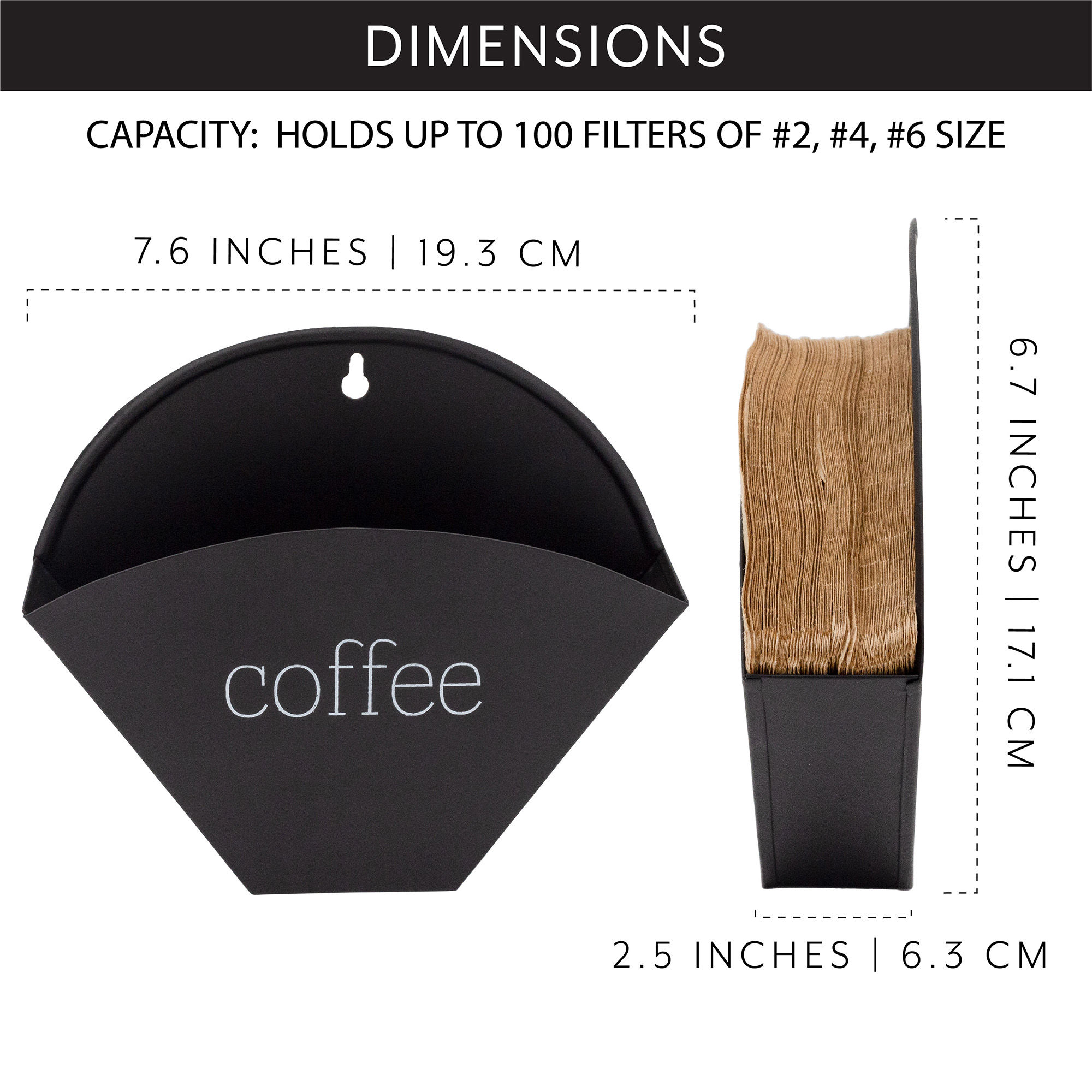 Enamelware Cone Coffee Filter Holder; Wall-Mount Modern Farmhouse - Picture 15 of 22