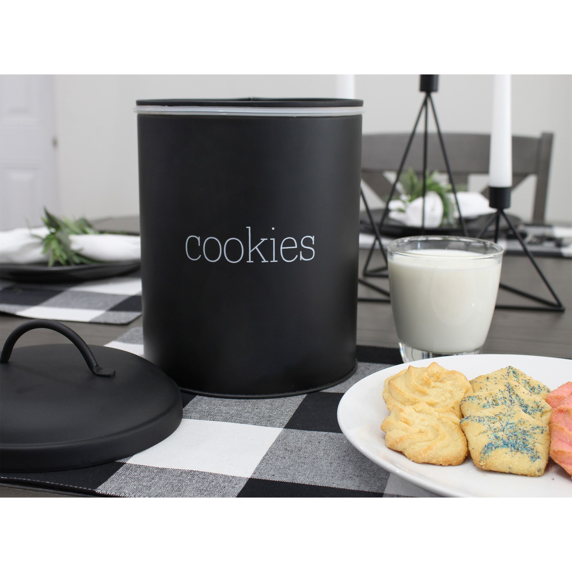 Farmhouse Enamel Cookie Jar, Rustic Large Enamelware Retro Canister - Picture 11 of 21