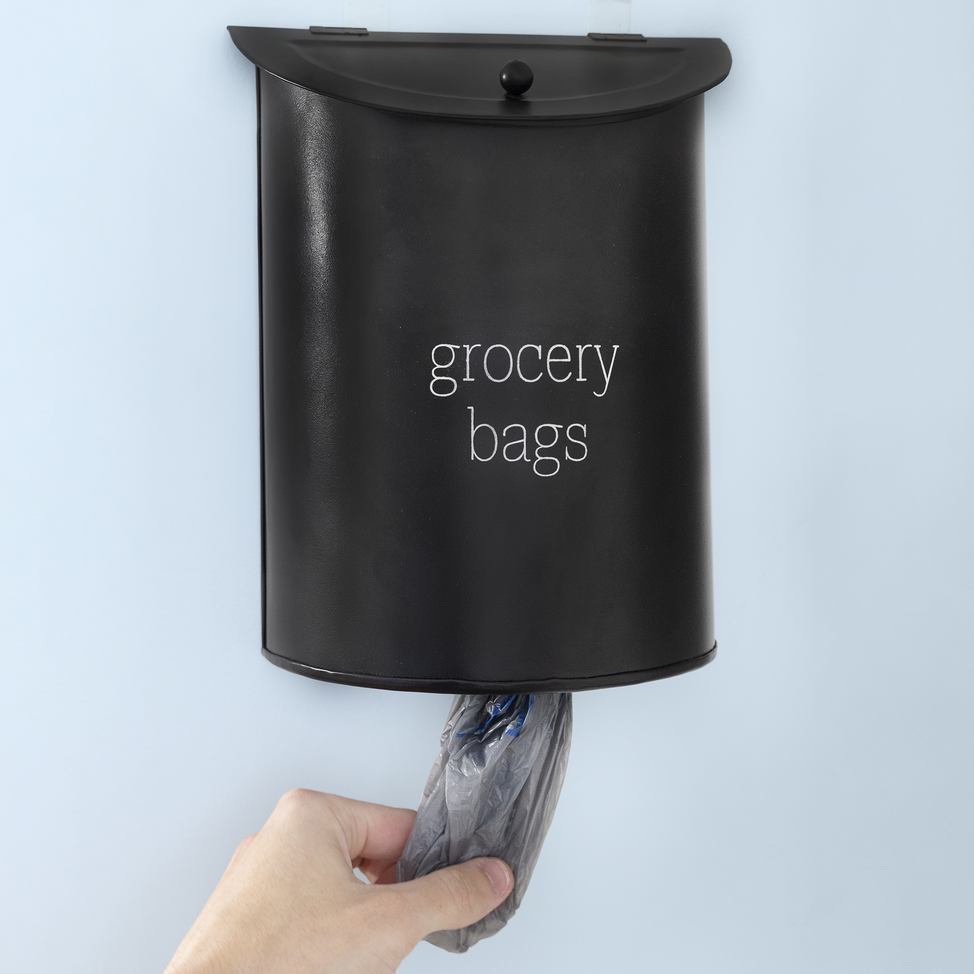 Enamel Grocery Bag Holder; Wall-Mounted Farmhouse Plastic Bag Dispenser - Picture 14 of 23