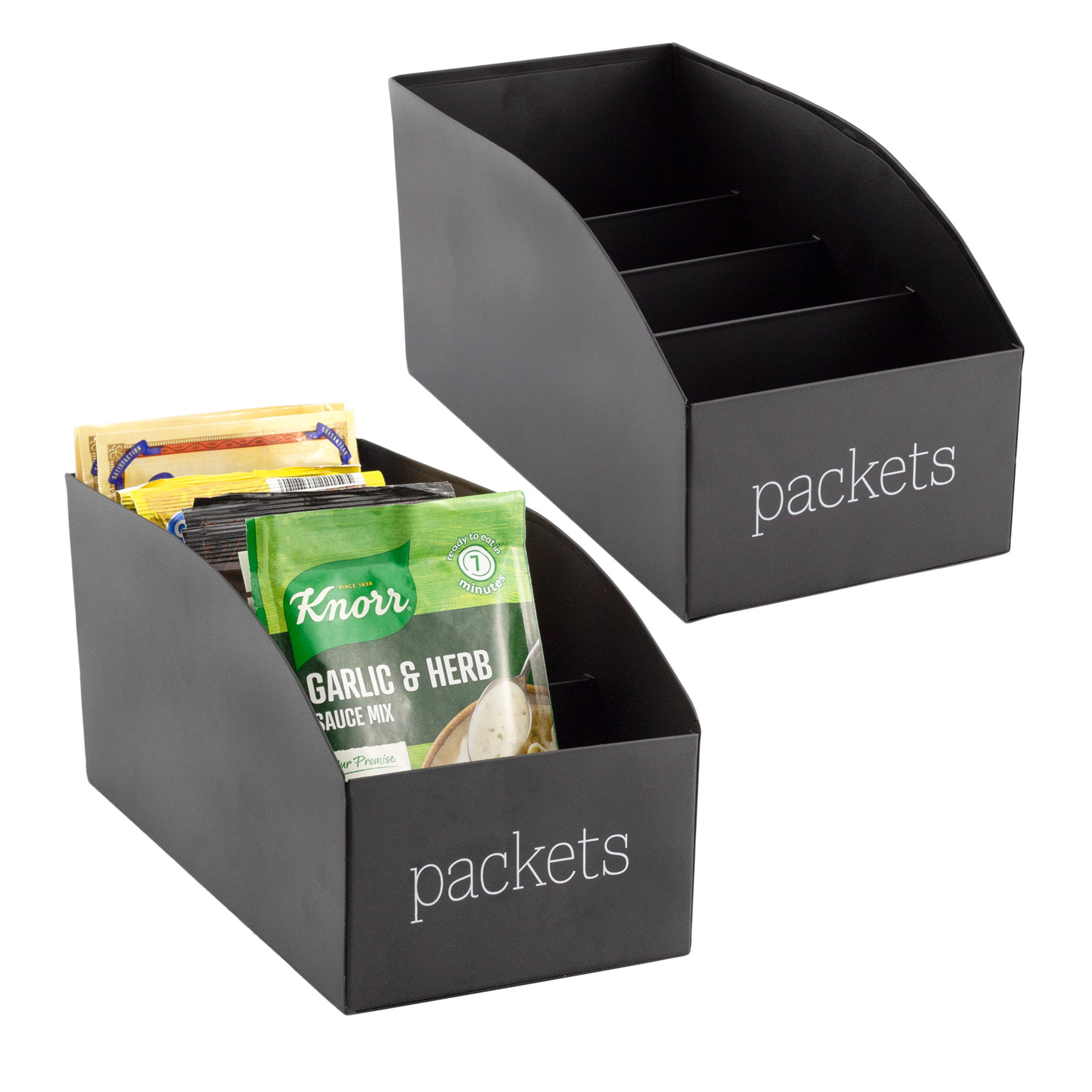 Farmhouse Food Packet Organizer 2pk Pantry Divided Bins for Mixes and Packets - Picture 9 of 23