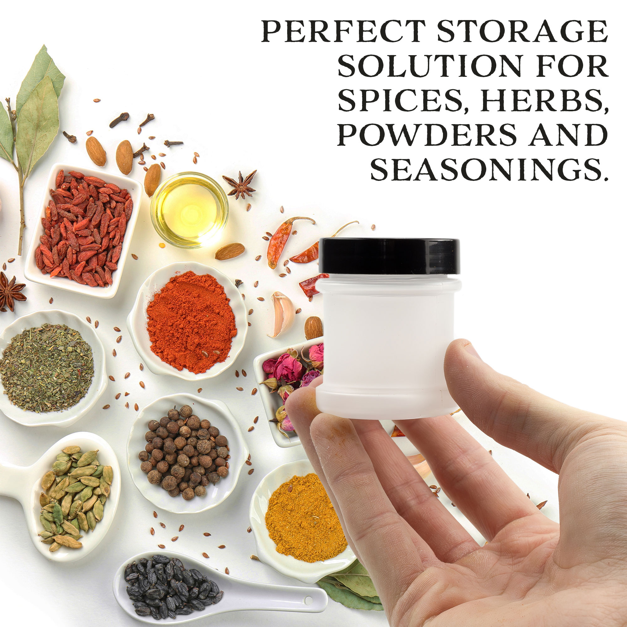 Mini Plastic Spice Jars w/ Sifters 12pk; 2 Tablespoon Capacity / 1 Fluid Oz. - Picture 27 of 37